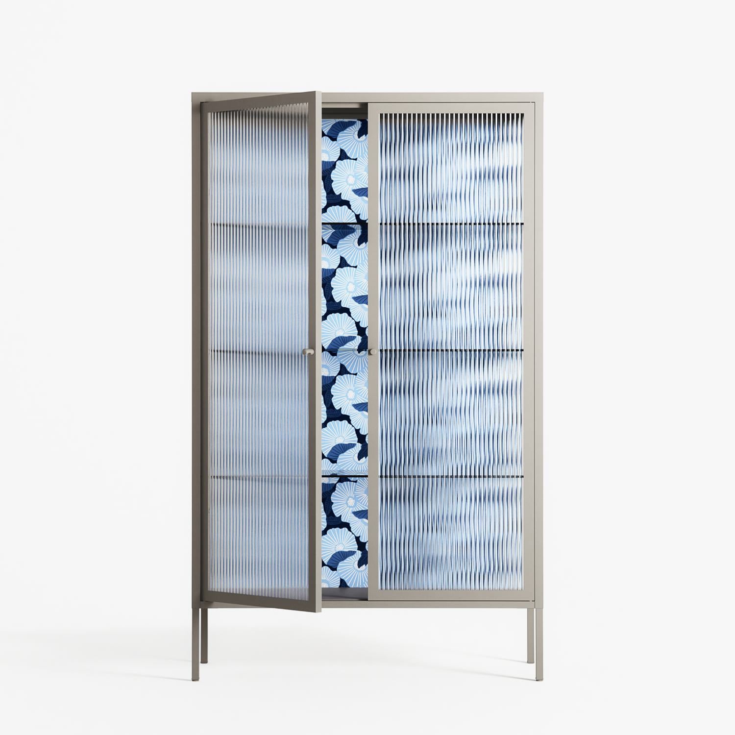 Blue Poppy 2 - Cabinet - Katie O’Shea - Pebble - Reeded glass