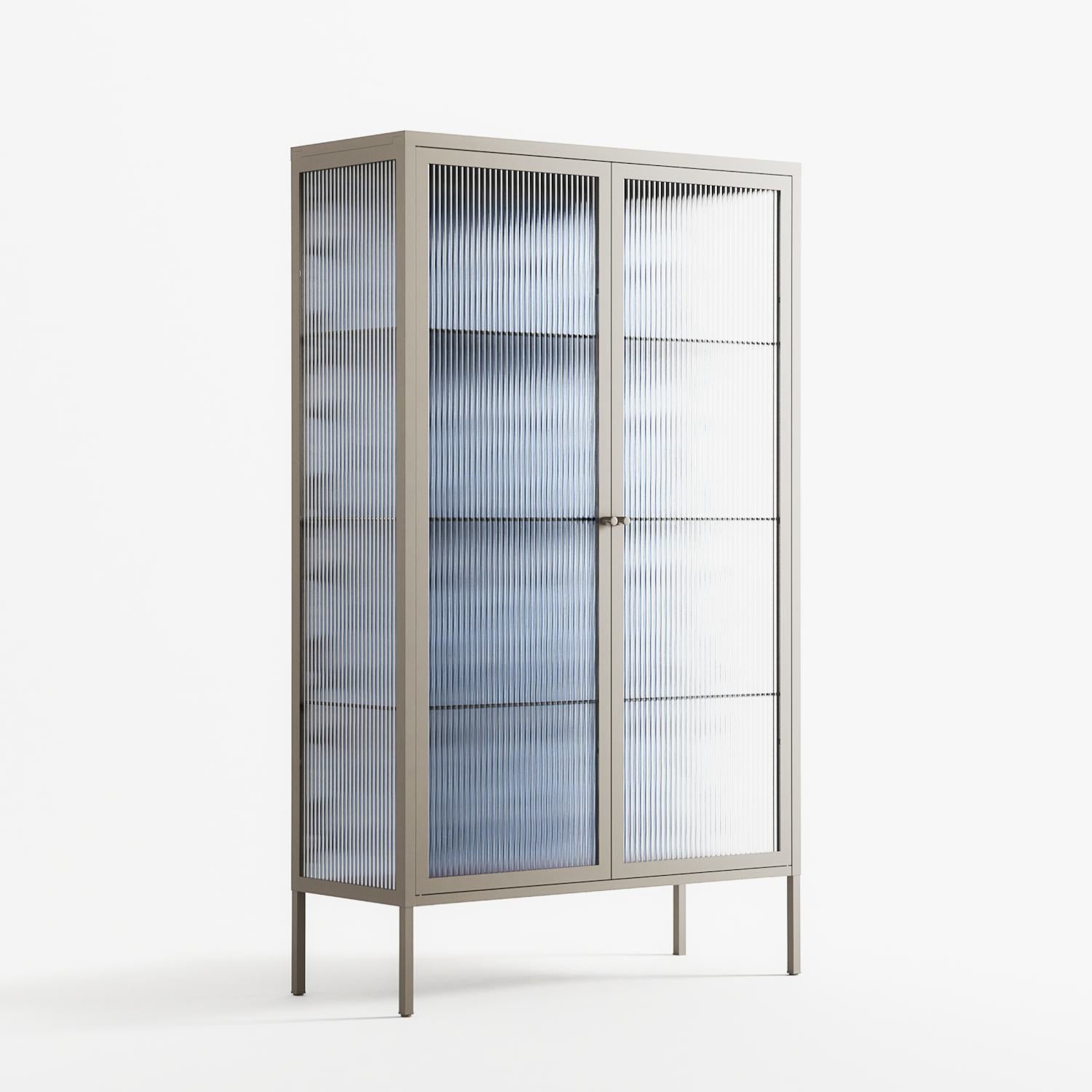 Blue Poppy 2 - Cabinet - Katie O’Shea - Pebble - Reeded glass