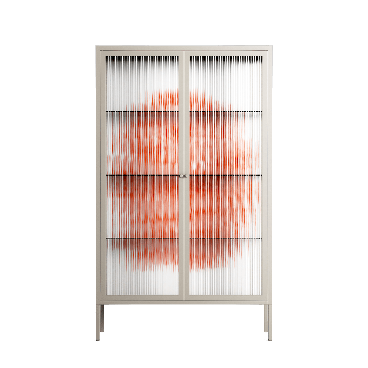 Orange Flowers 1 - Cabinet - Katie O’Shea - Pebble - Reeded glass