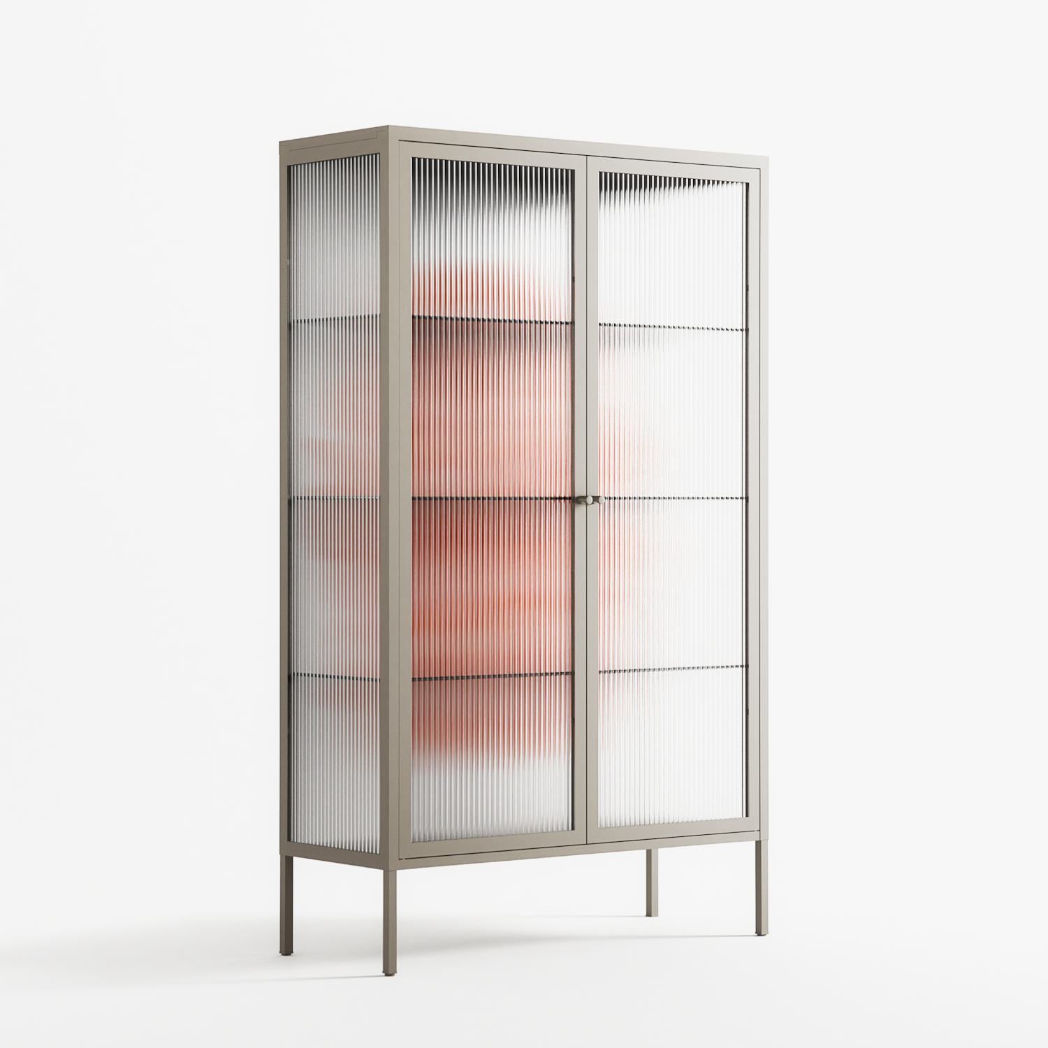Orange Flowers 1 - Cabinet - Katie O’Shea - Pebble - Reeded glass