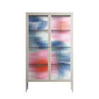 Pink Anemones - Cabinet - Katie O’Shea - Pebble - Reeded glass