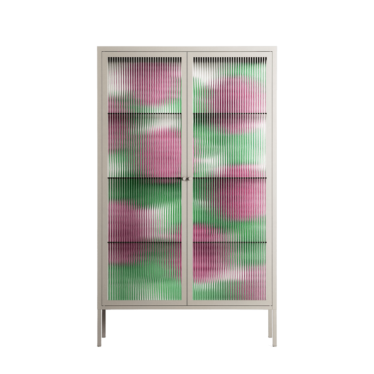 Pink Floras - Cabinet - Katie O’Shea - Pebble - Reeded glass