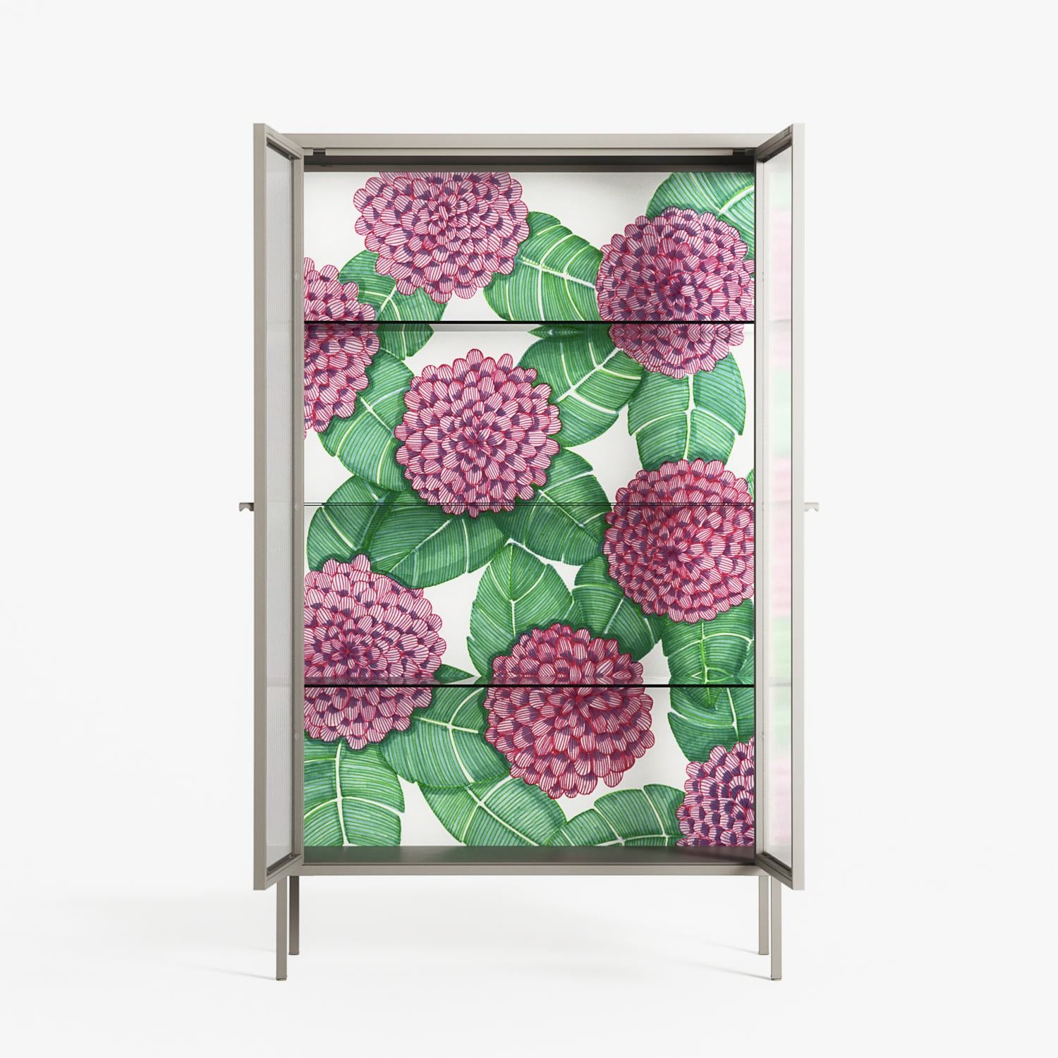 Pink Floras - Cabinet - Katie O’Shea - Pebble - Reeded glass
