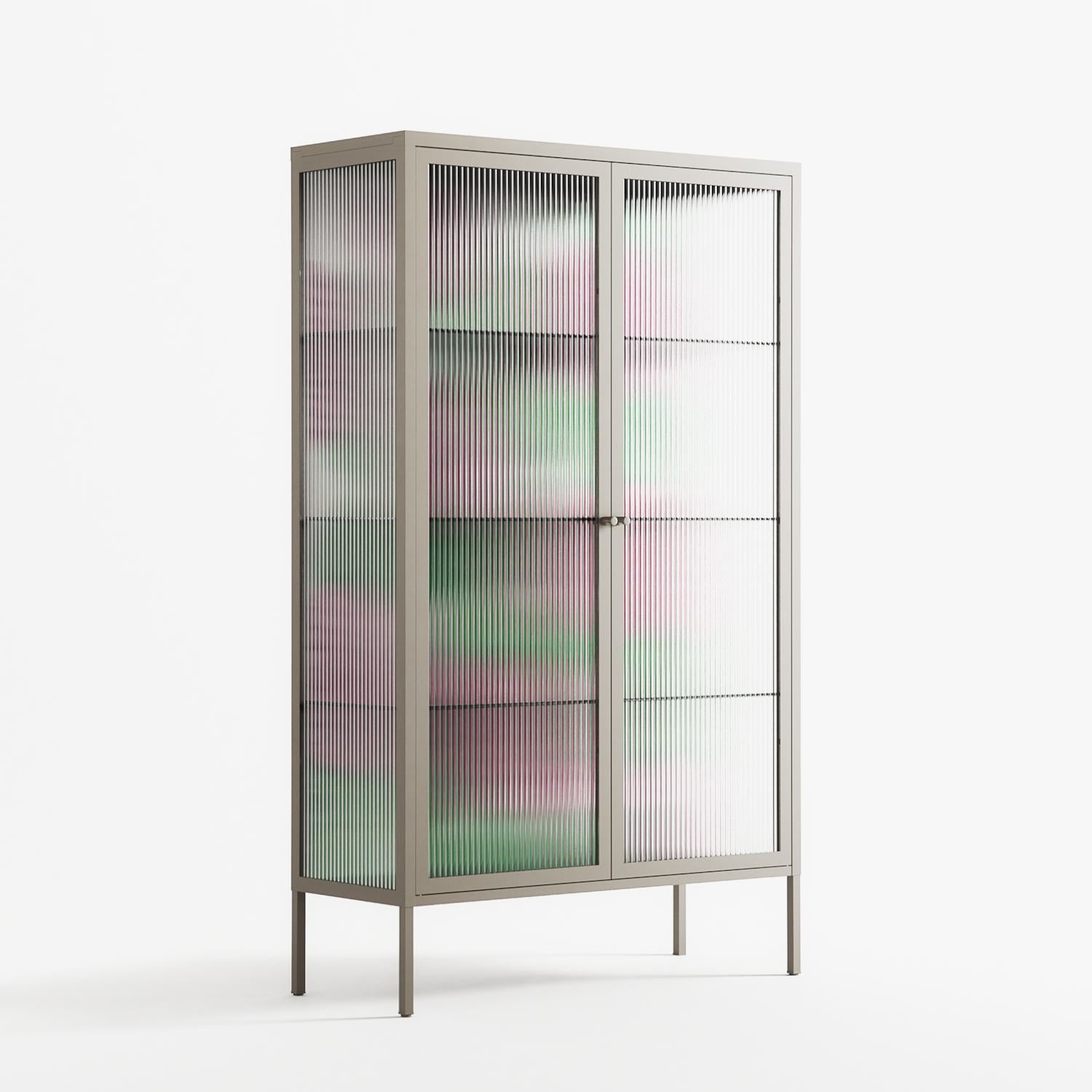 Pink Floras - Cabinet - Katie O’Shea - Pebble - Reeded glass