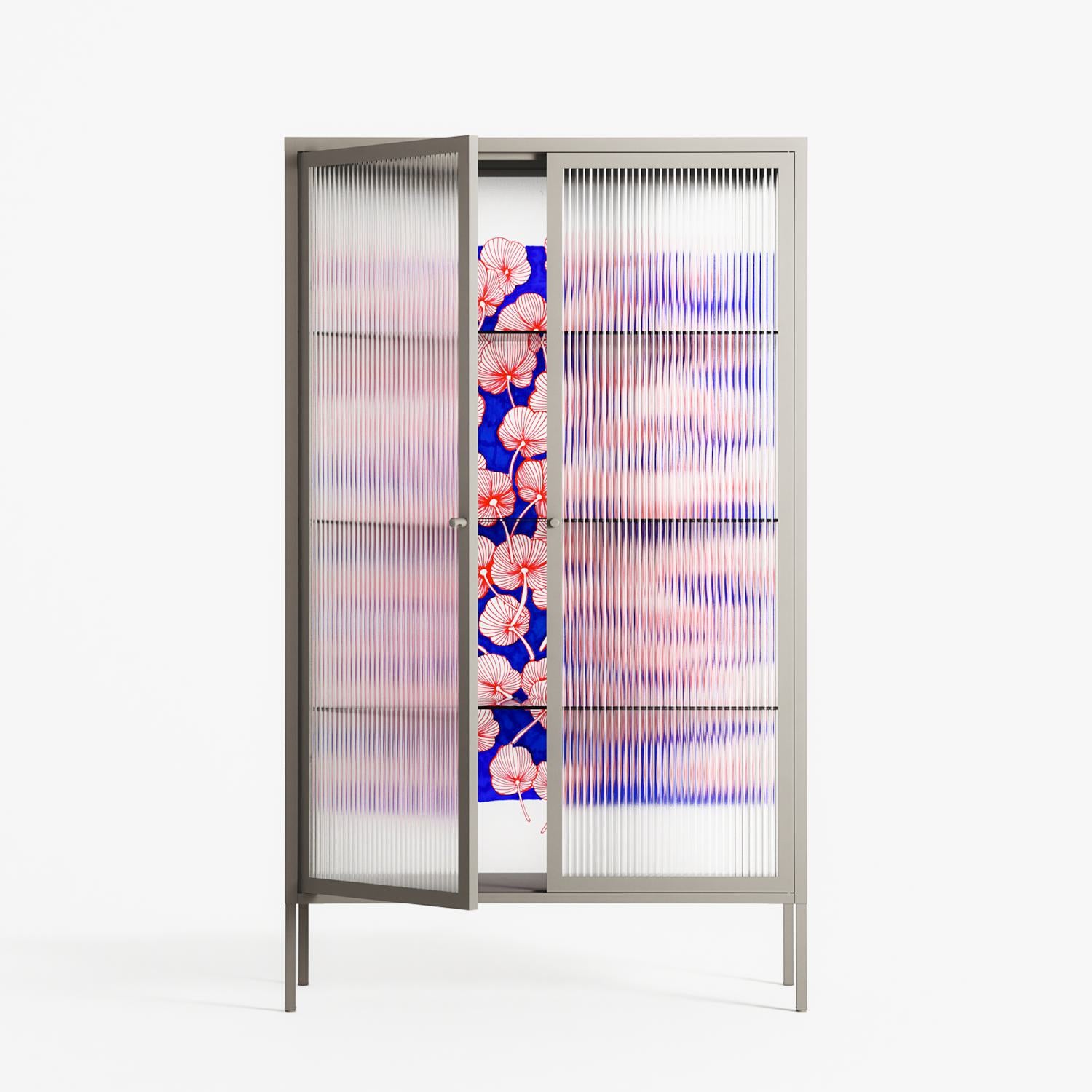 Redblooms - Cabinet - Katie O’Shea - Pebble - Reeded glass