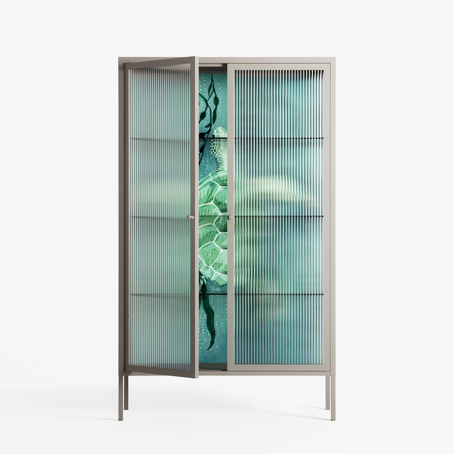 Turtle With Kelp - Cabinet - Katie O’Shea - Pebble - Reeded glass