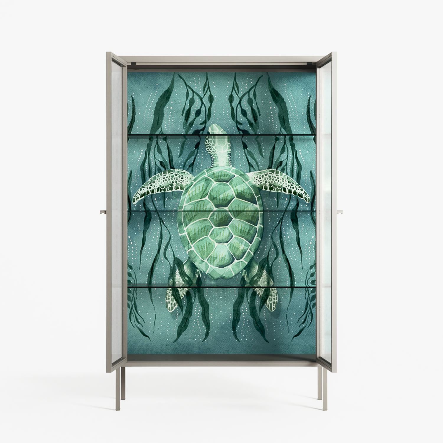 Turtle With Kelp - Cabinet - Katie O’Shea - Pebble - Reeded glass