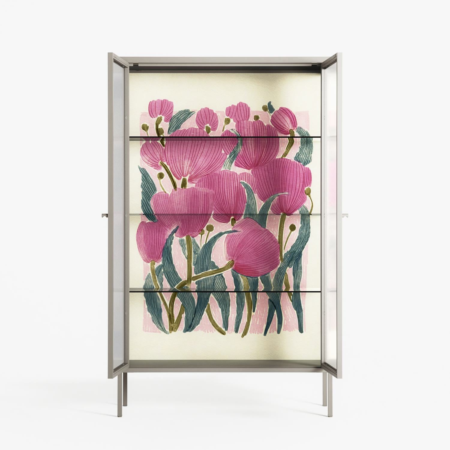 Tulips - Cabinet - Katie O’Shea - Pebble - Reeded glass