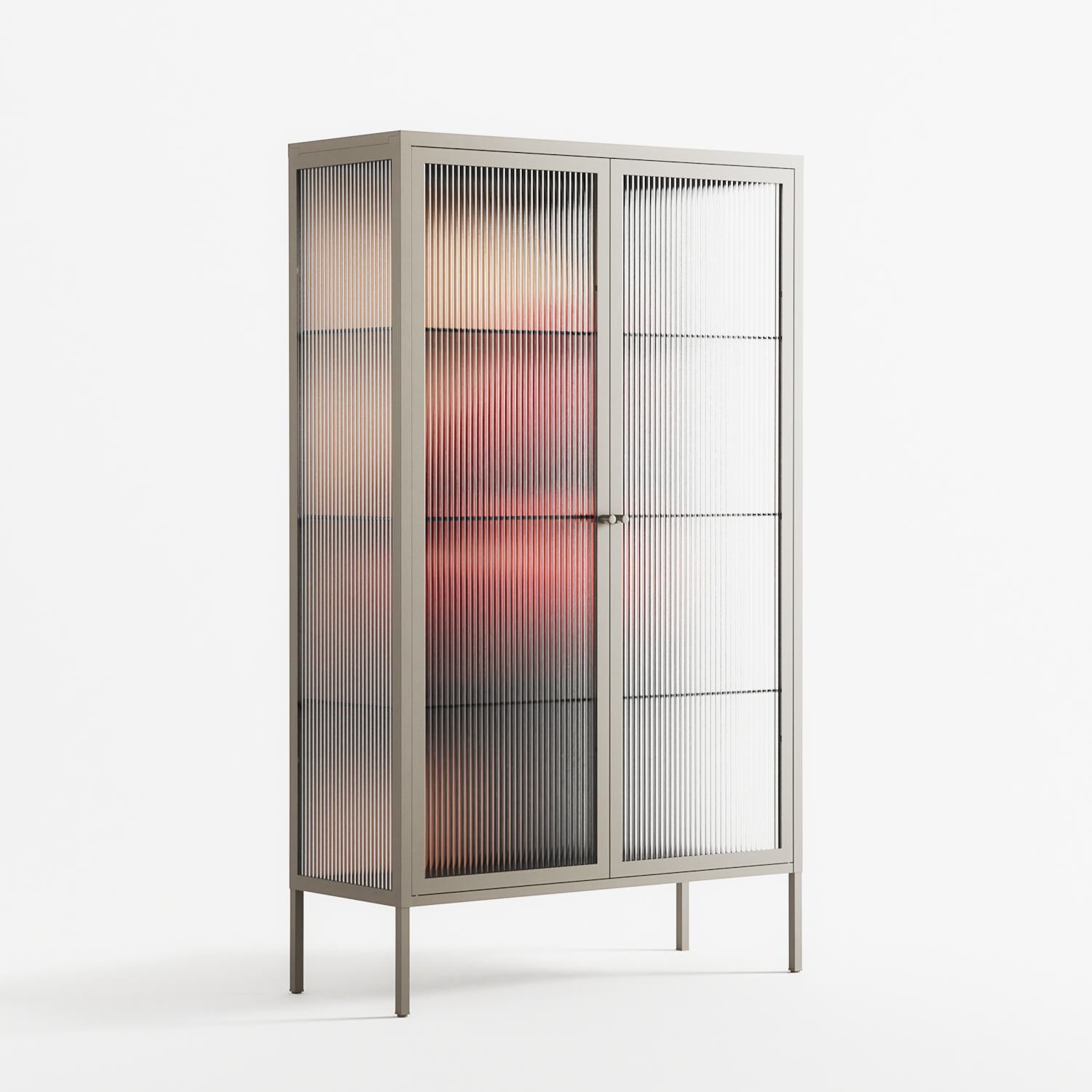 Red 4 - Cabinet - Nadia Ryder - Pebble - Reeded glass