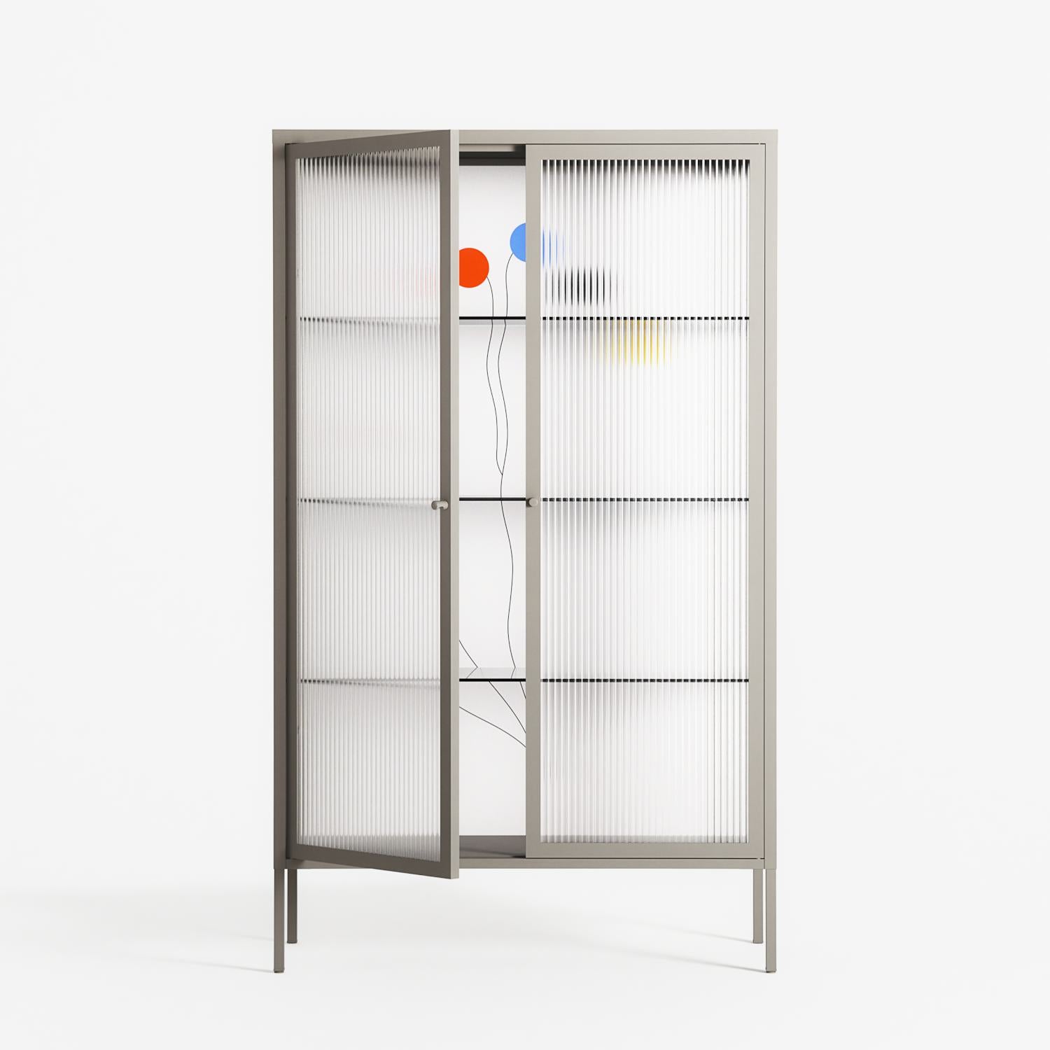 Épanoui - Cabinet - David Vanadia - Pebble - Reeded glass