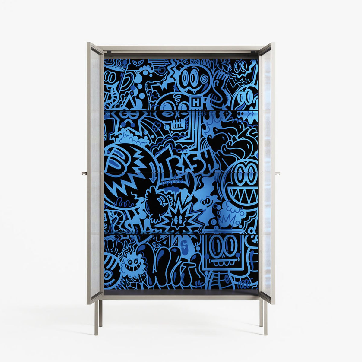 The Blue Line - Cabinet - Craig Watkins - Pebble - Reeded glass
