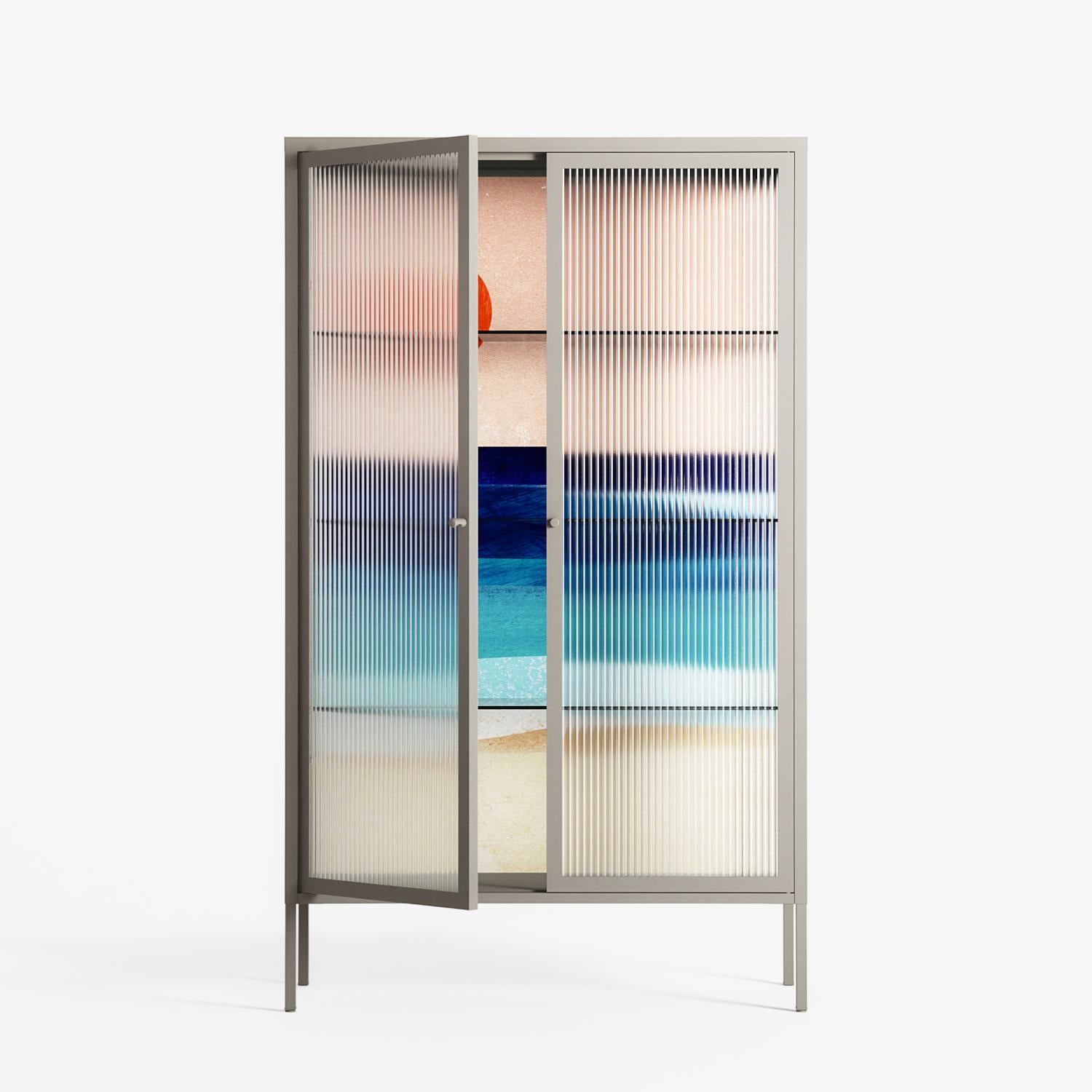 The Wave - Cabinet - Henry Rivers - Pebble - Reeded glass