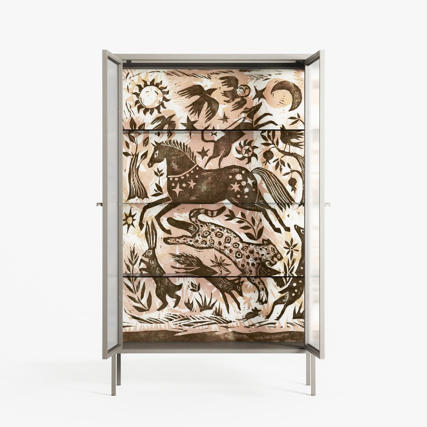 Delight Pink - Cabinet - Diana Catchpole - Pebble - Reeded glass