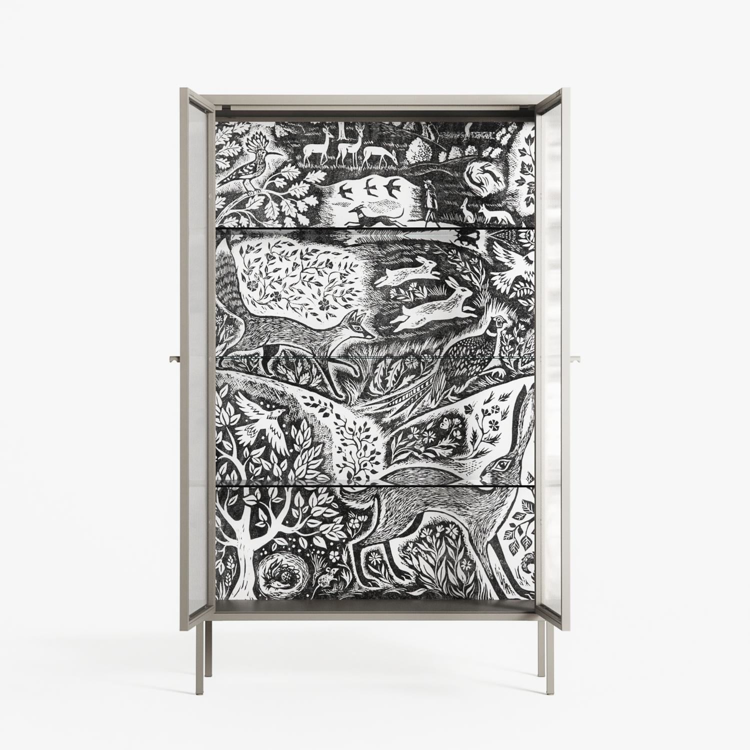 Flight Of Fancy - Cabinet - Diana Catchpole - Pebble - Reeded glass