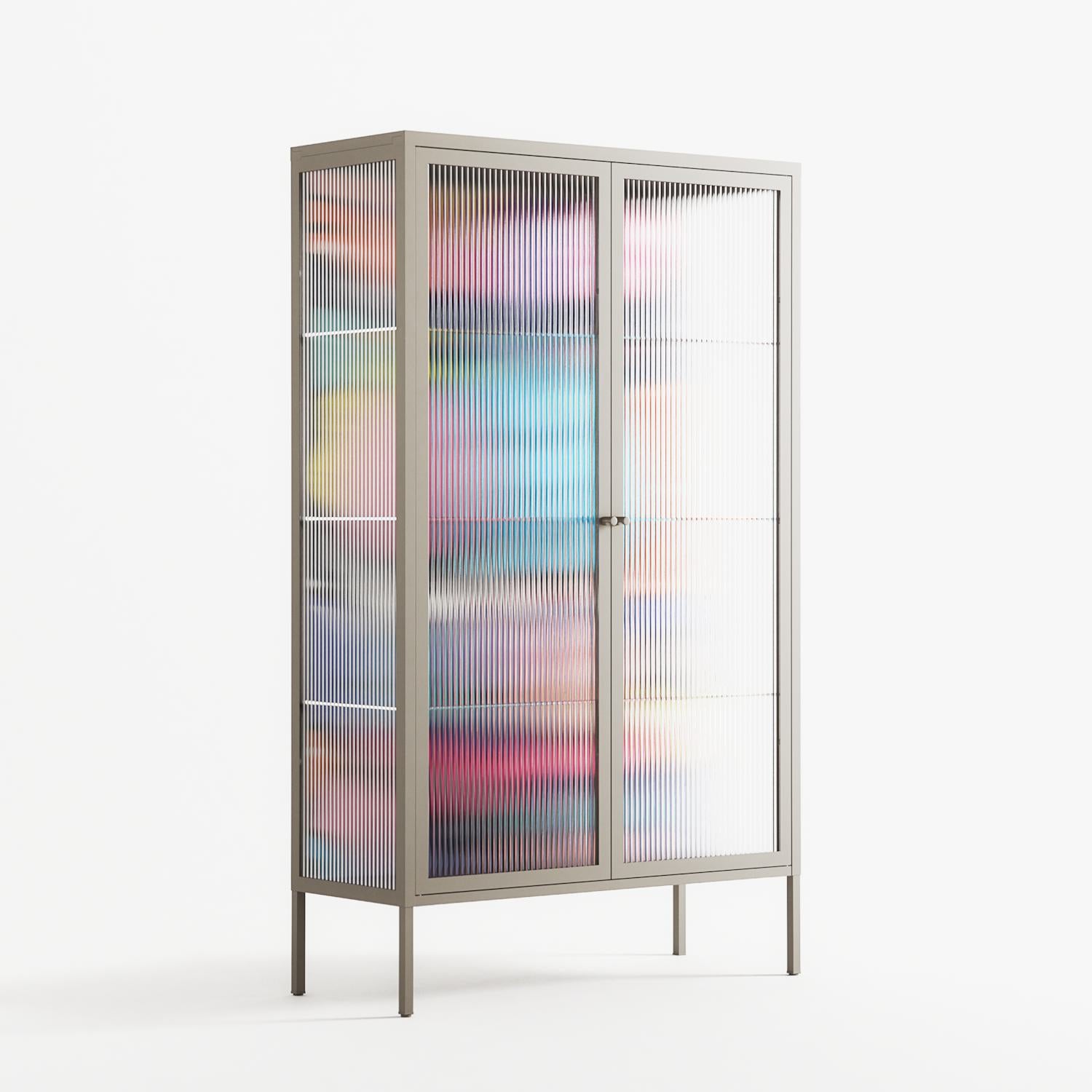 Sansone - Cabinet - Maddalena Fanfani - Pebble - Reeded glass