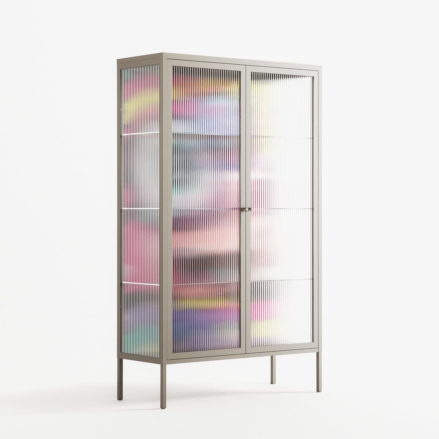 HappyFe - Cabinet - Maddalena Fanfani - Pebble - Reeded glass