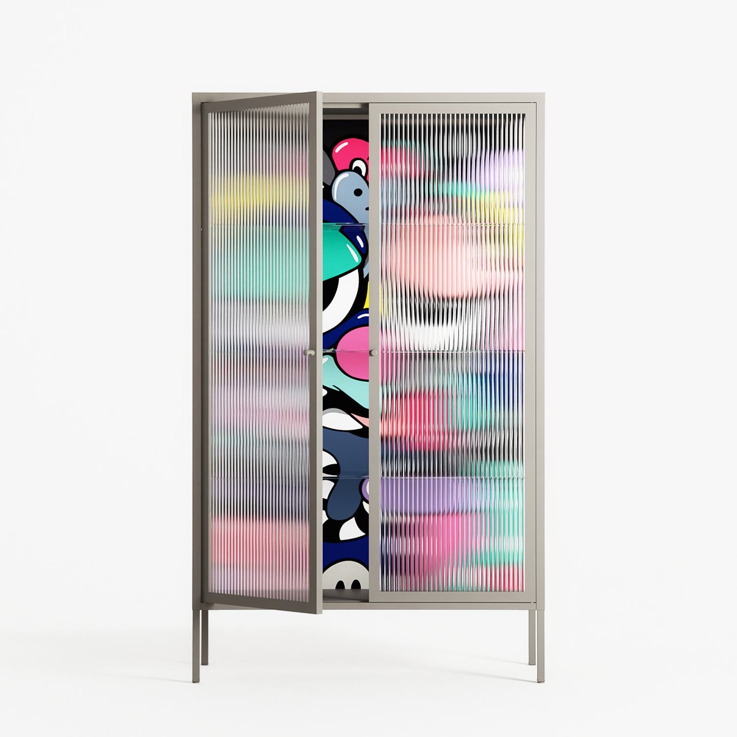 Bobsan - Cabinet - Maddalena Fanfani - Pebble - Reeded glass