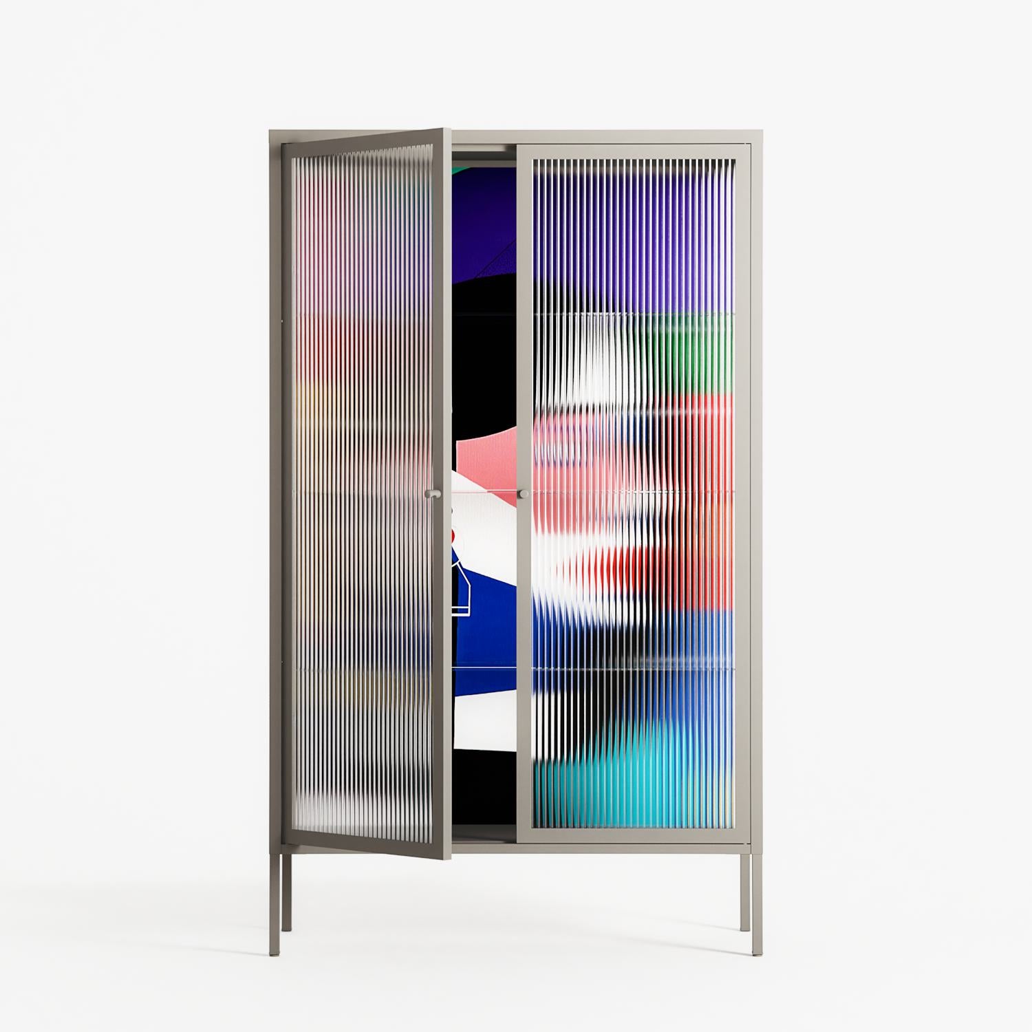Chained To Perception - Cabinet - Mathilda Kienast - Pebble - Reeded glass