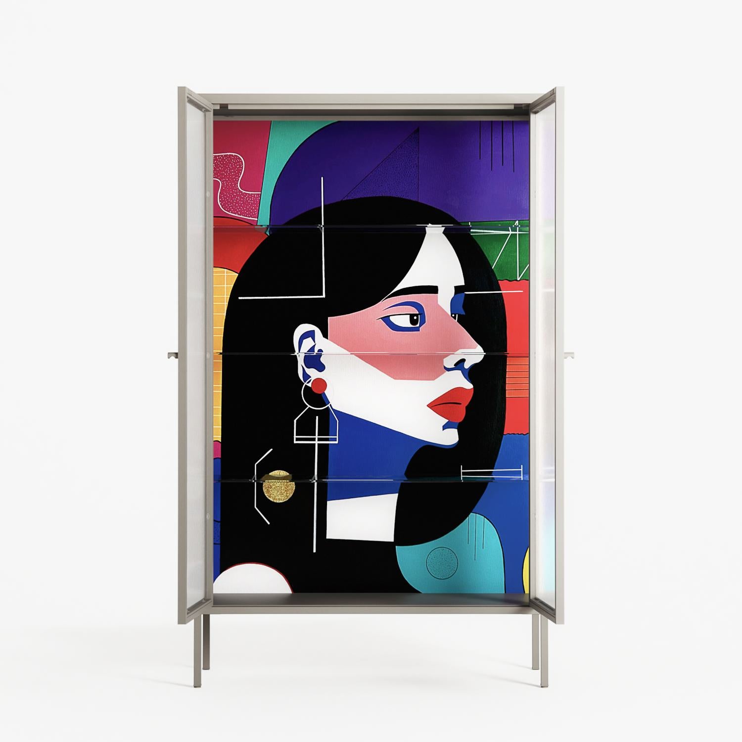 Chained To Perception - Cabinet - Mathilda Kienast - Pebble - Reeded glass