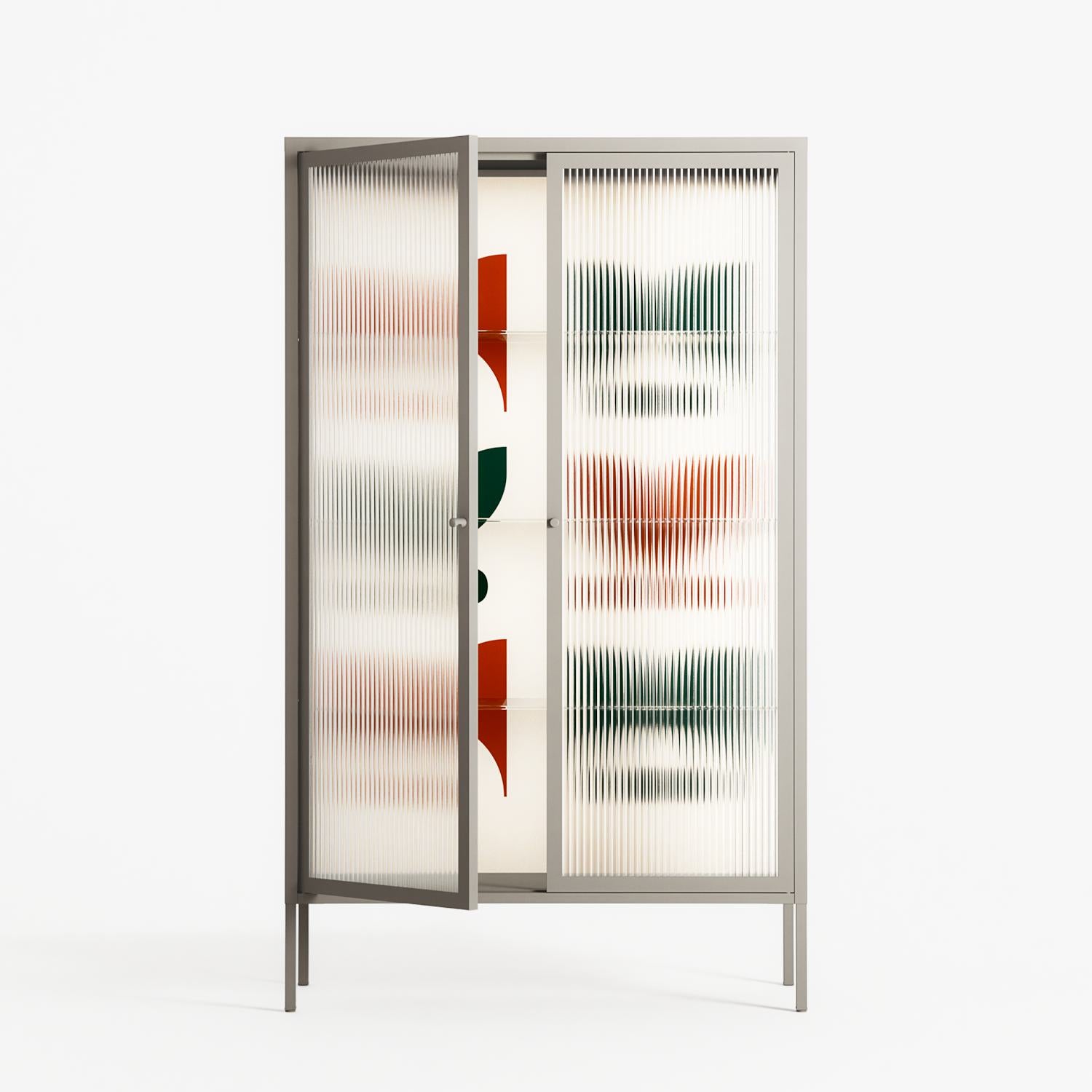 Curious Creatures - Cabinet - Ethan Fender - Pebble - Reeded glass