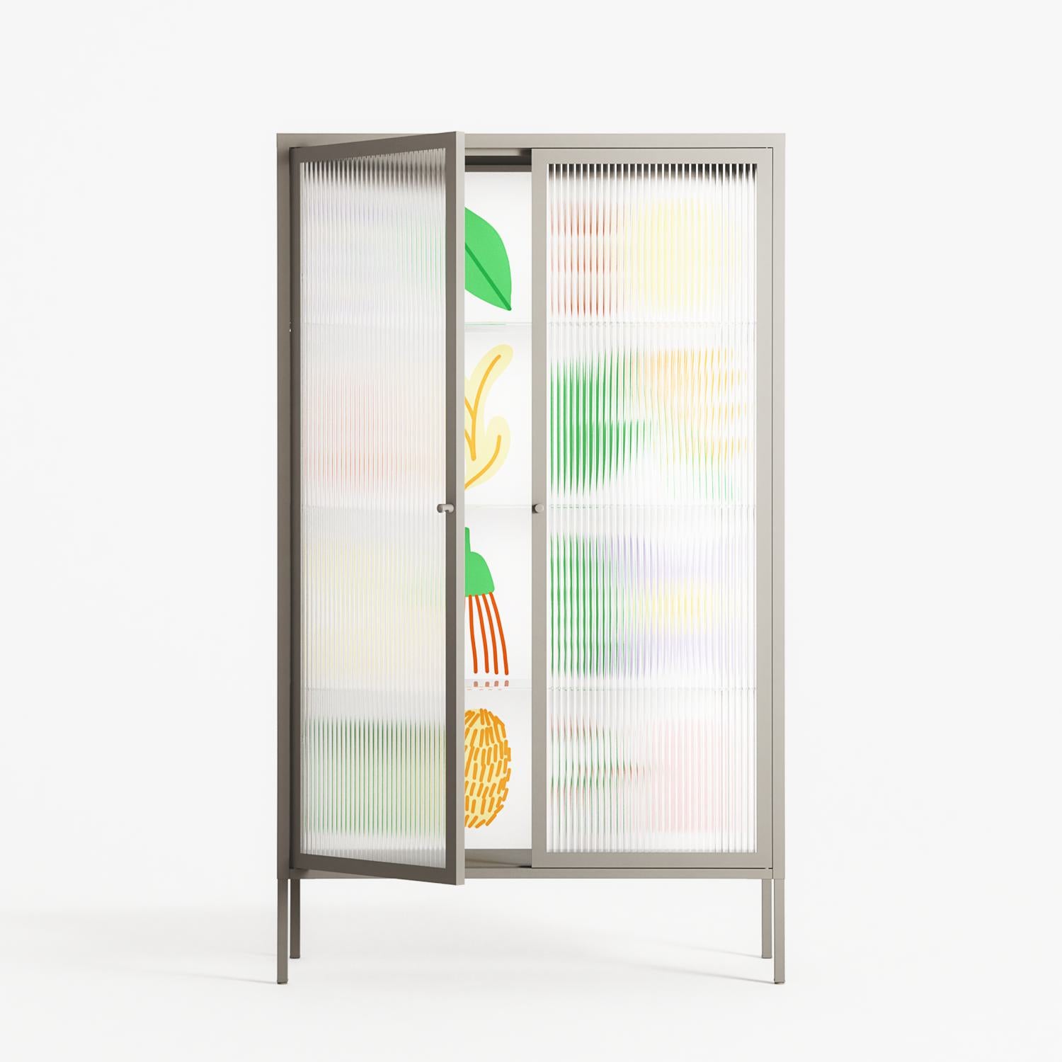 Shapes - Cabinet - Lydia Greaves - Pebble - Reeded glass