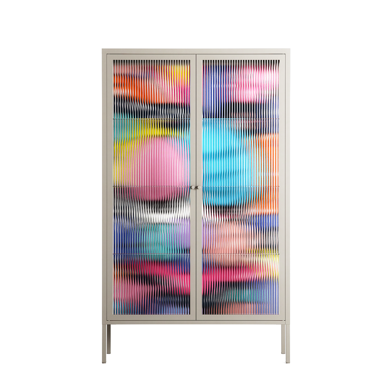 Sansone - Cabinet - Maddalena Fanfani - Pebble - Reeded glass