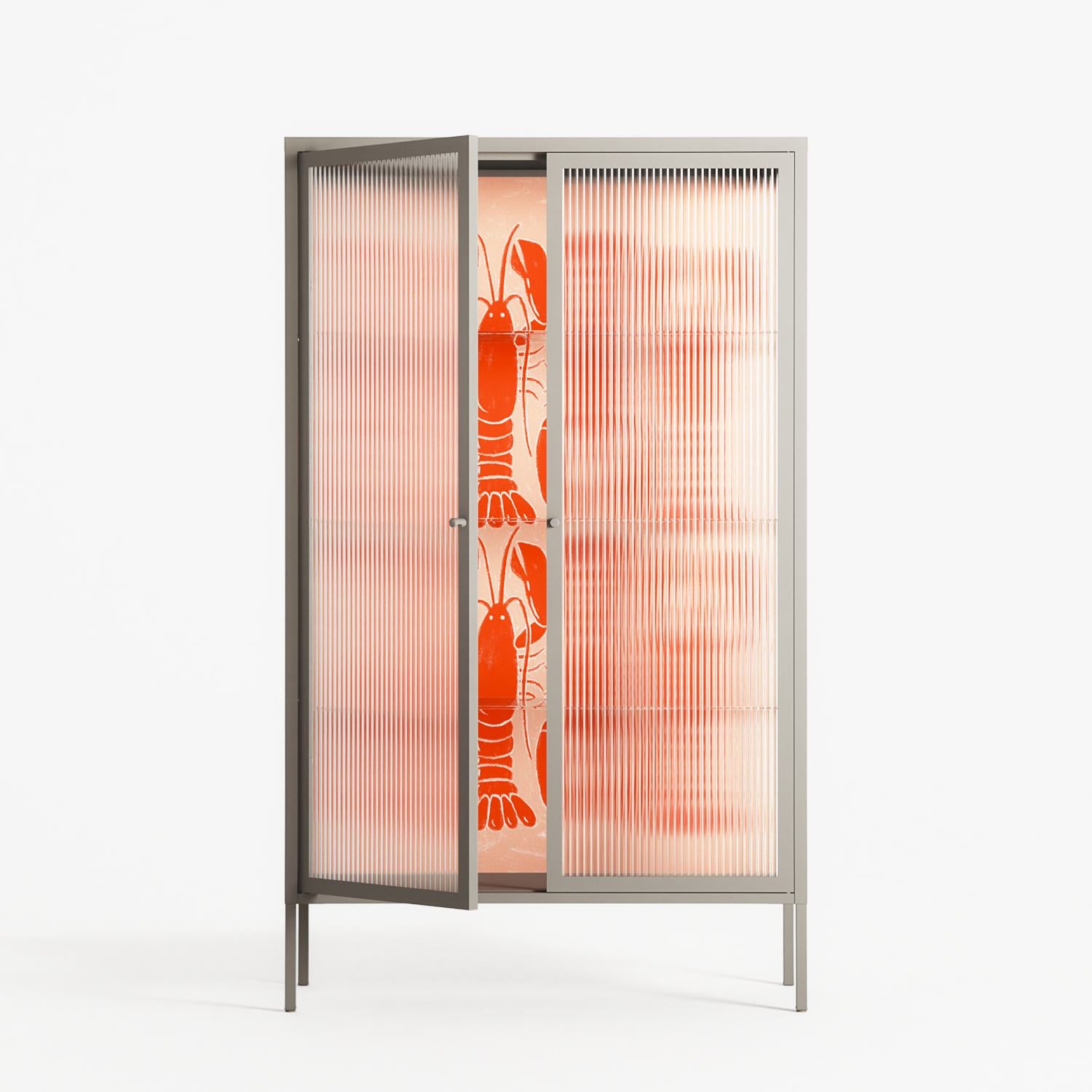 Lobsters - Cabinet - Lydia Greaves - Pebble - Reeded glass