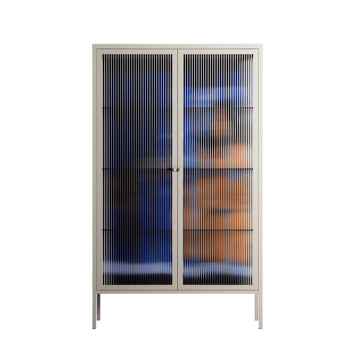 Blue Velvet - Cabinet - Sophie Goudman-Peachey - Pebble - Reeded glass
