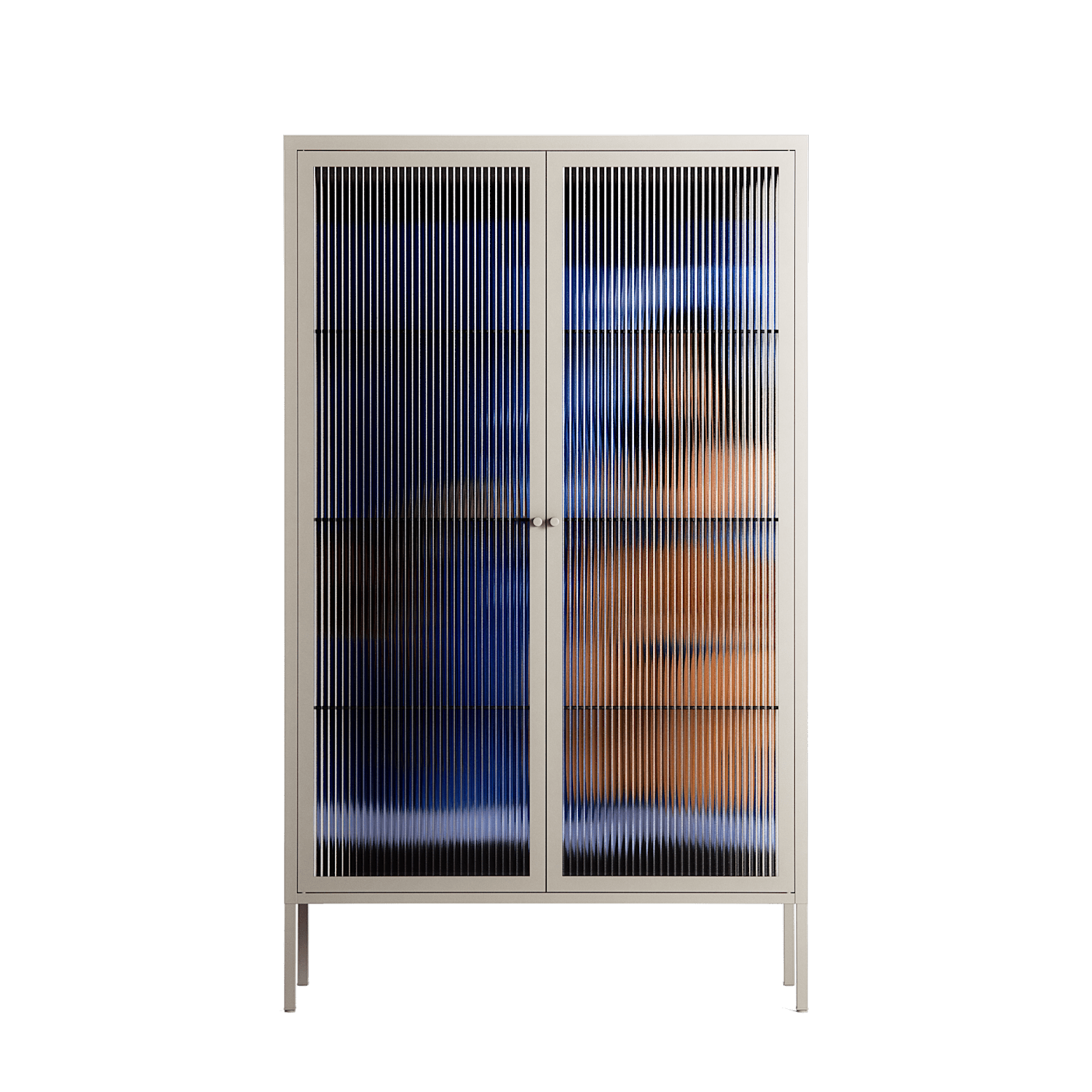 Blue Velvet - Cabinet - Sophie Goudman-Peachey - Pebble - Reeded glass