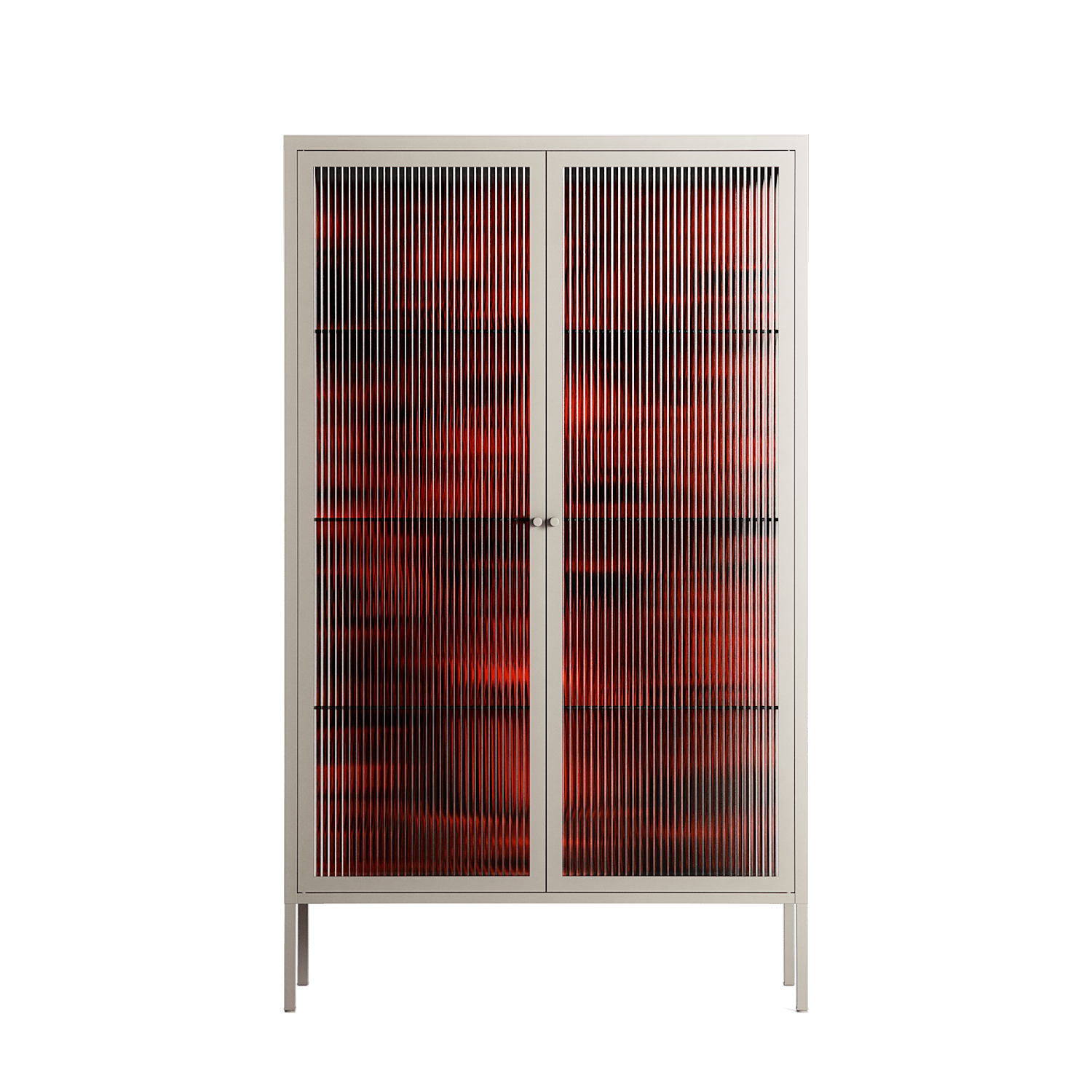 Wottosque Red - Cabinet - Craig Watkins - Pebble - Reeded glass