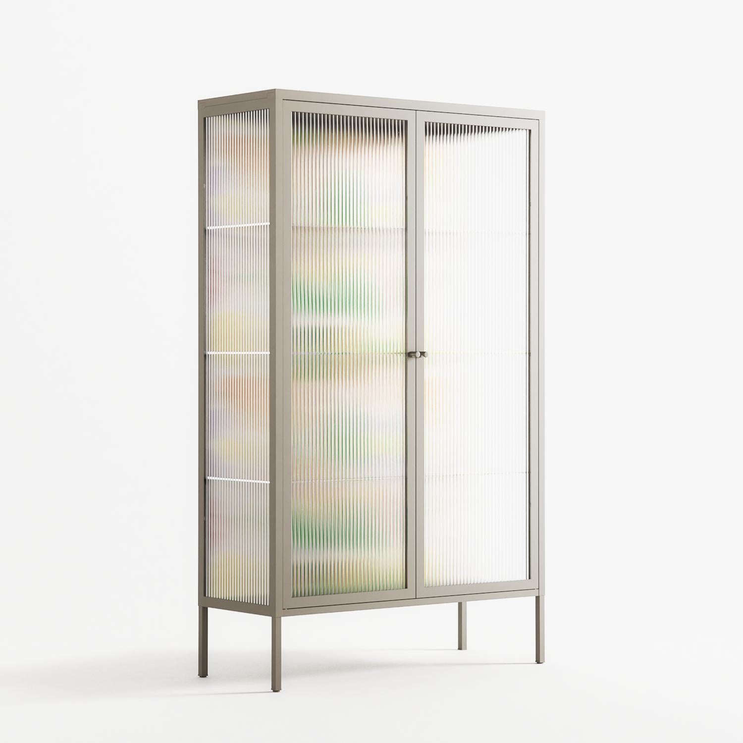 Shapes Cream - Cabinet - Lydia Greaves - Pebble - Reeded glass
