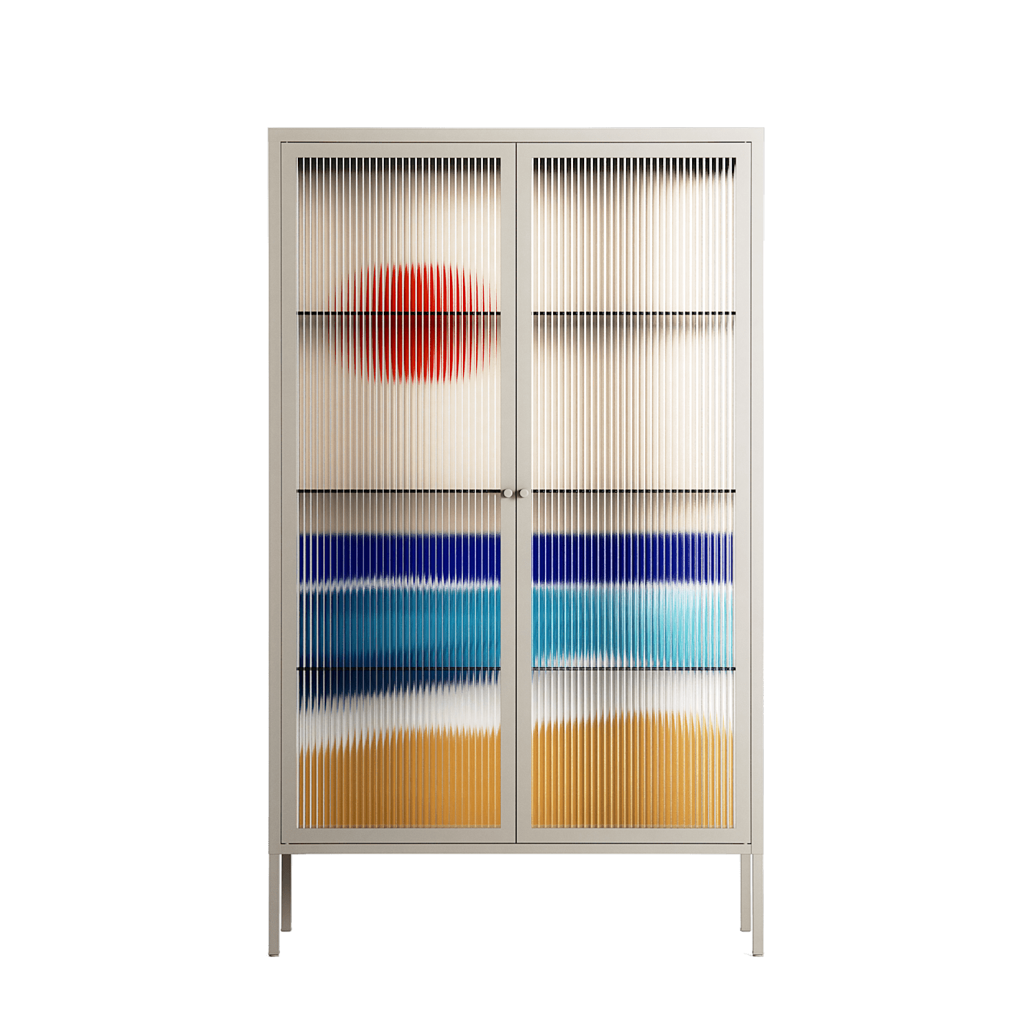 Ocean Sunrise - Cabinet - Henry Rivers - Pebble - Reeded glass