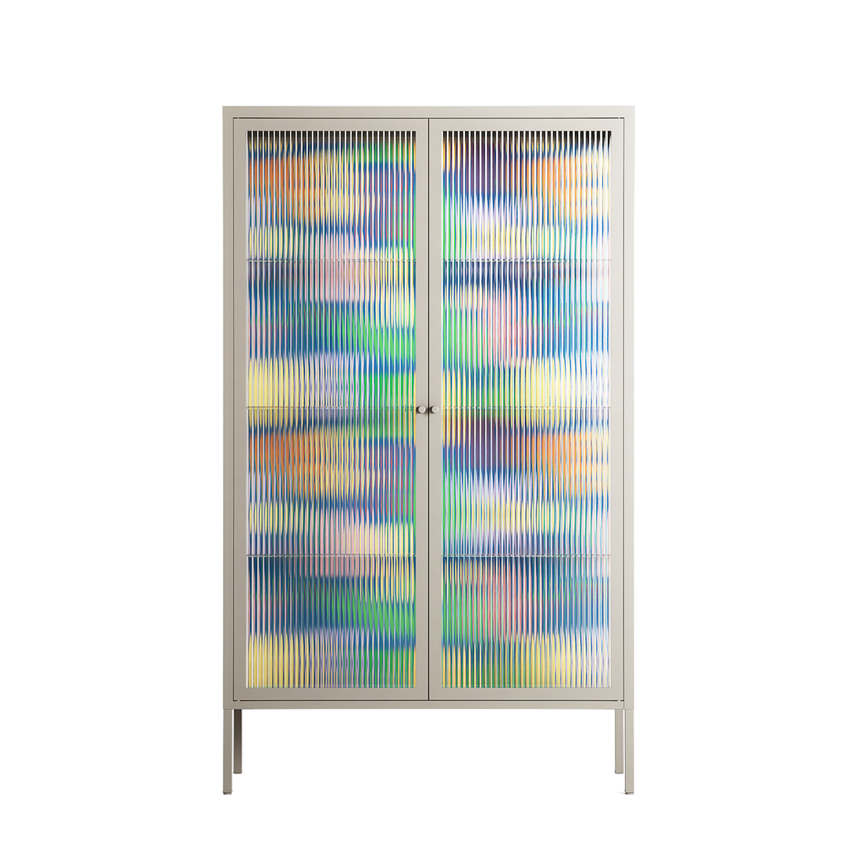 Shapes Blue - Cabinet - Lydia Greaves - Pebble - Reeded glass