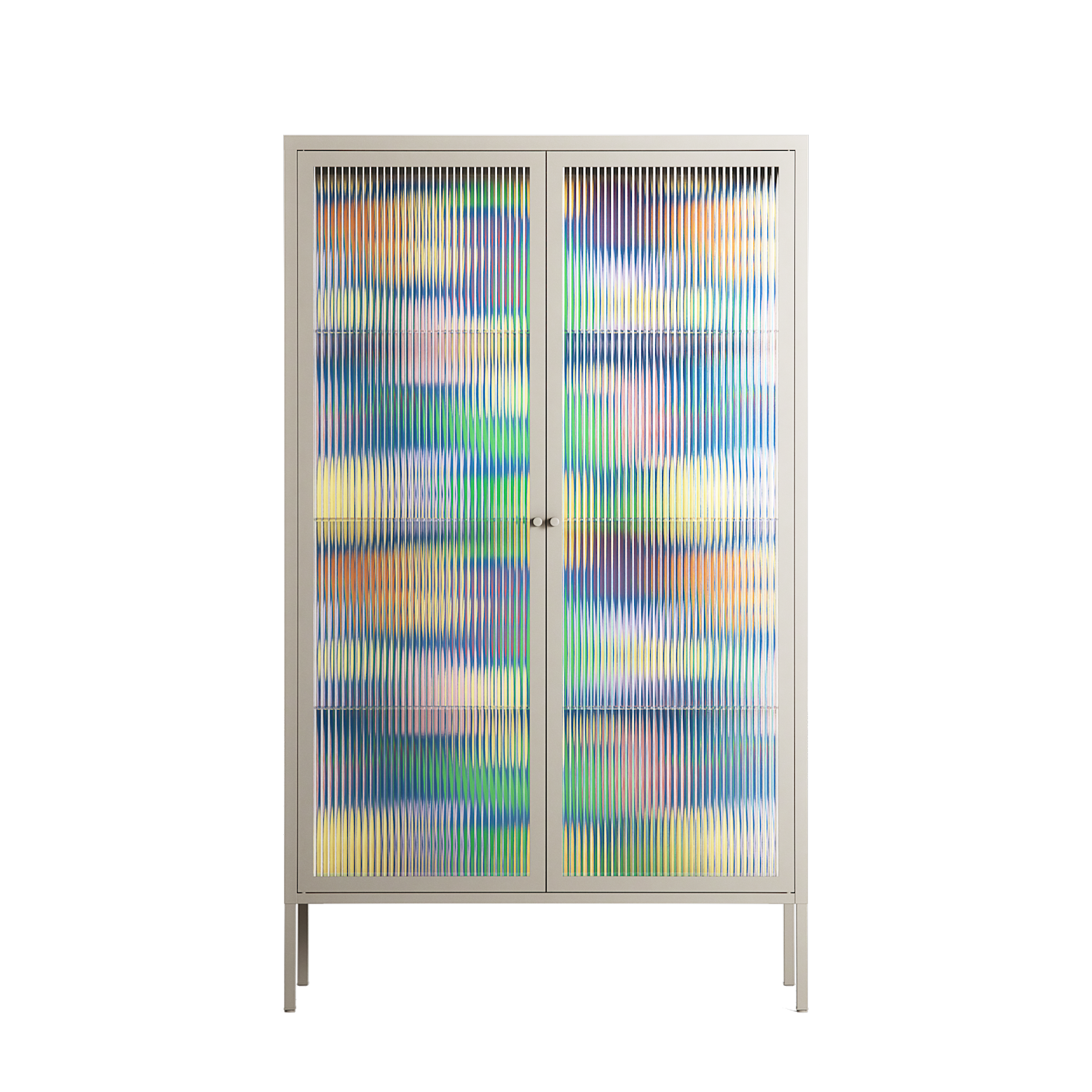 Shapes Blue - Cabinet - Lydia Greaves - Pebble - Reeded glass
