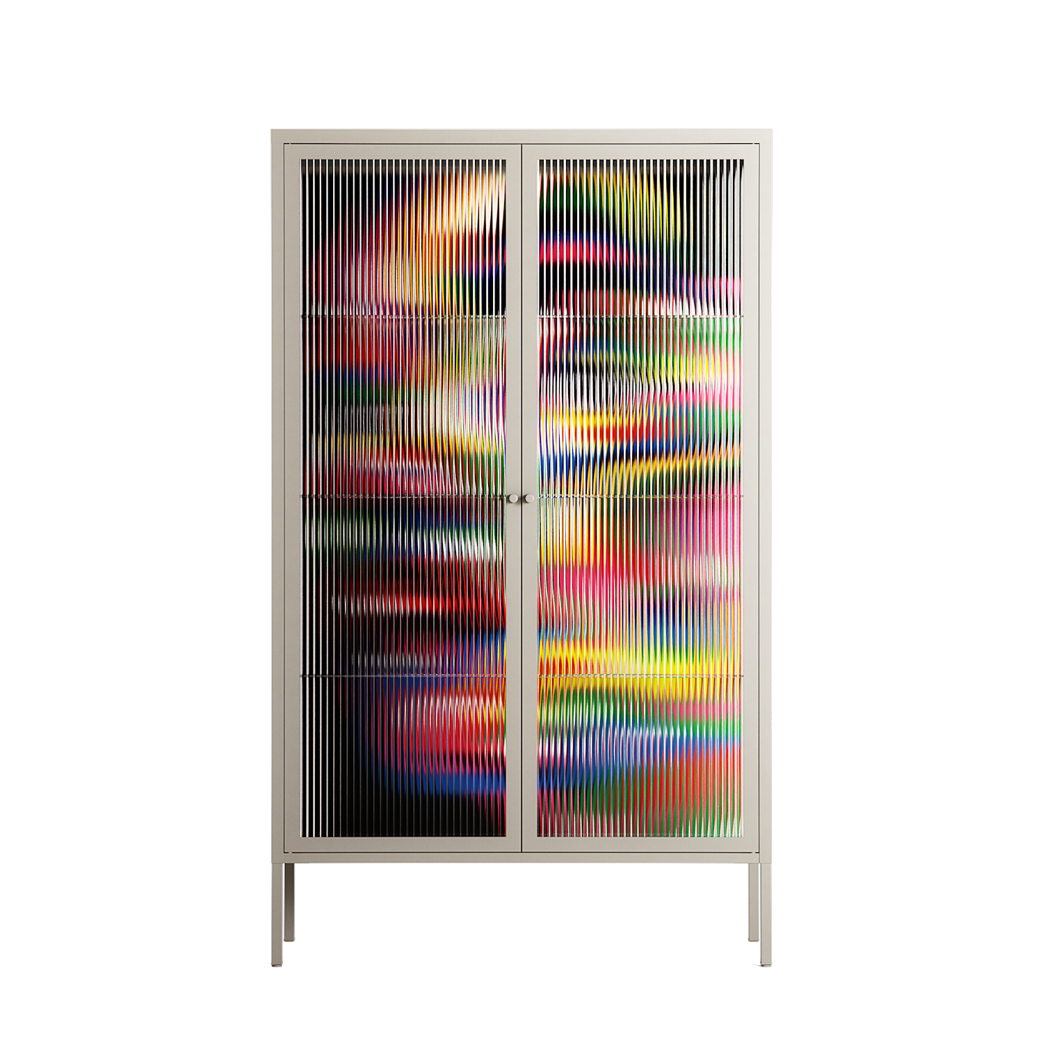 Orbiting Around Herself - Cabinet - Mathilda Kienast - Pebble - Reeded glass