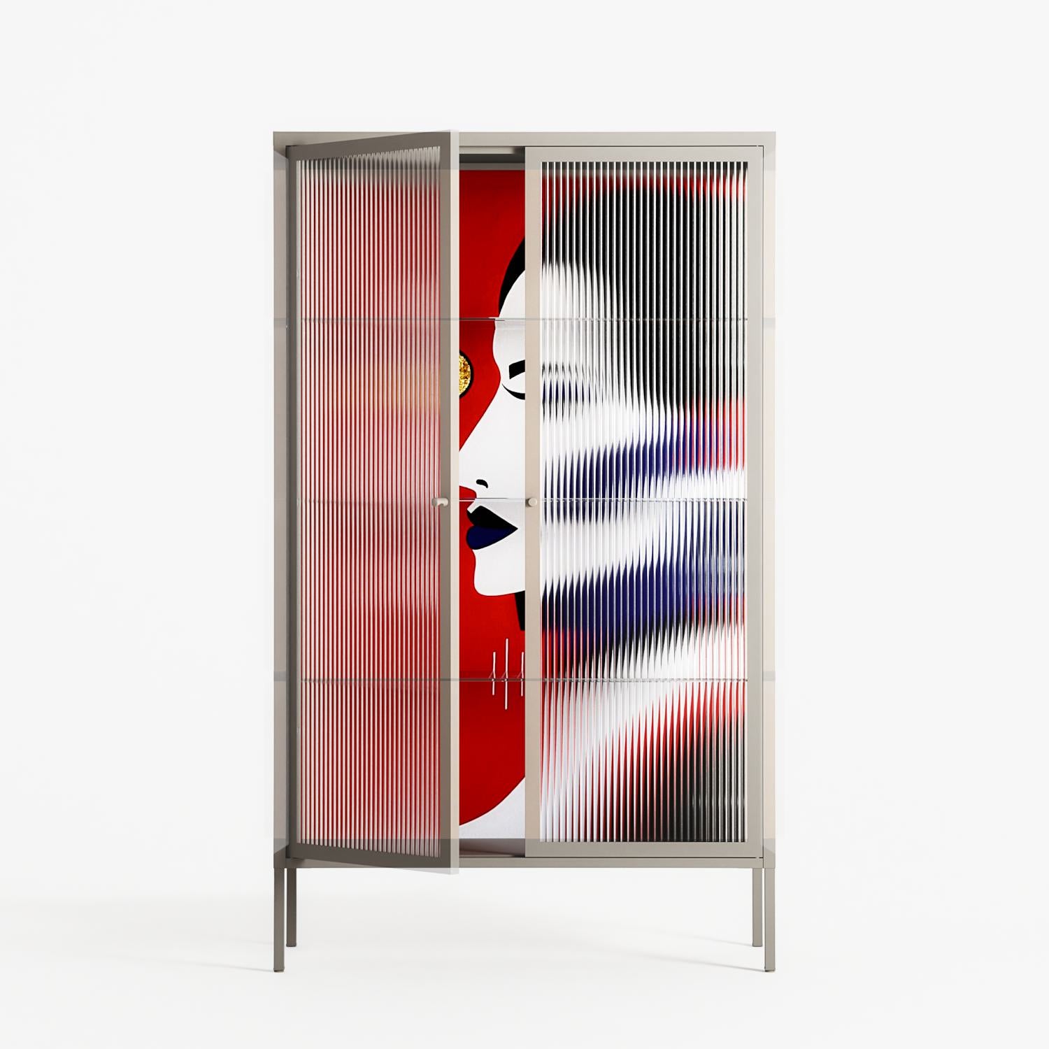 Unseen In Plain Sight - Cabinet - Mathilda Kienast - Pebble - Reeded glass