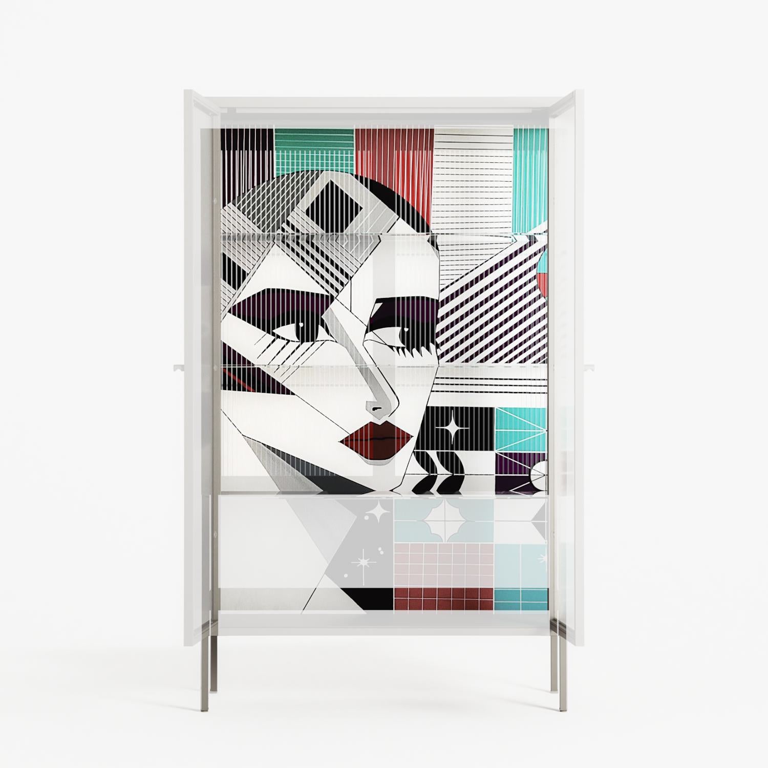 The Dessolution - Cabinet - Mathilda Kienast - Pebble - Reeded glass