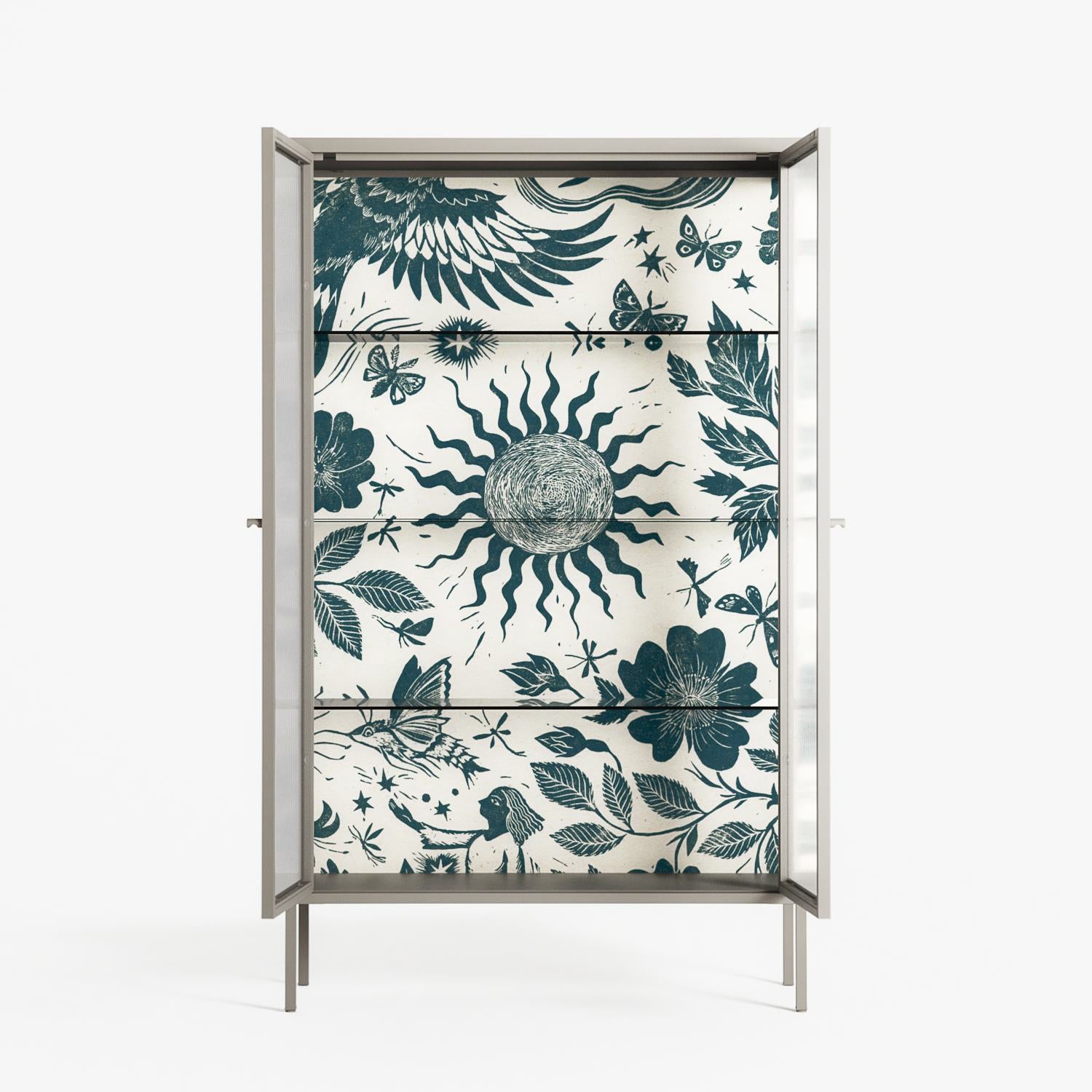 Ode to Summer 6 - Cabinet - Diana Catchpole - Pebble - Reeded glass