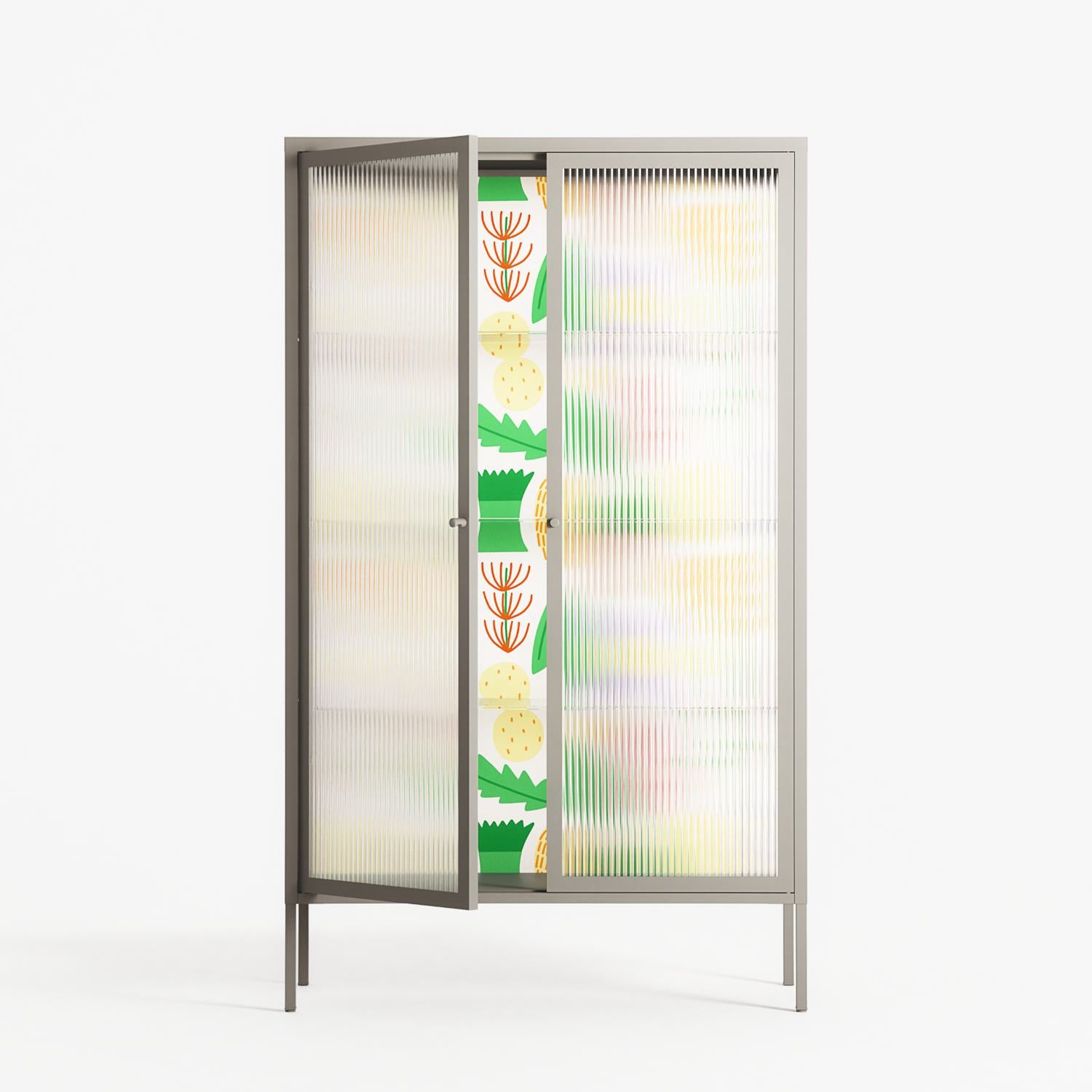Shapes Cream - Cabinet - Lydia Greaves - Pebble - Reeded glass
