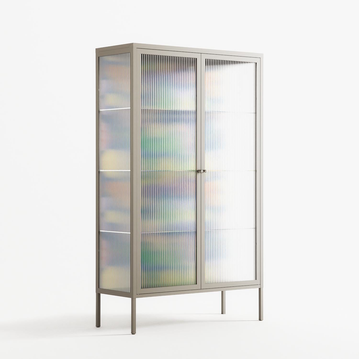 Shapes Blue - Cabinet - Lydia Greaves - Pebble - Reeded glass