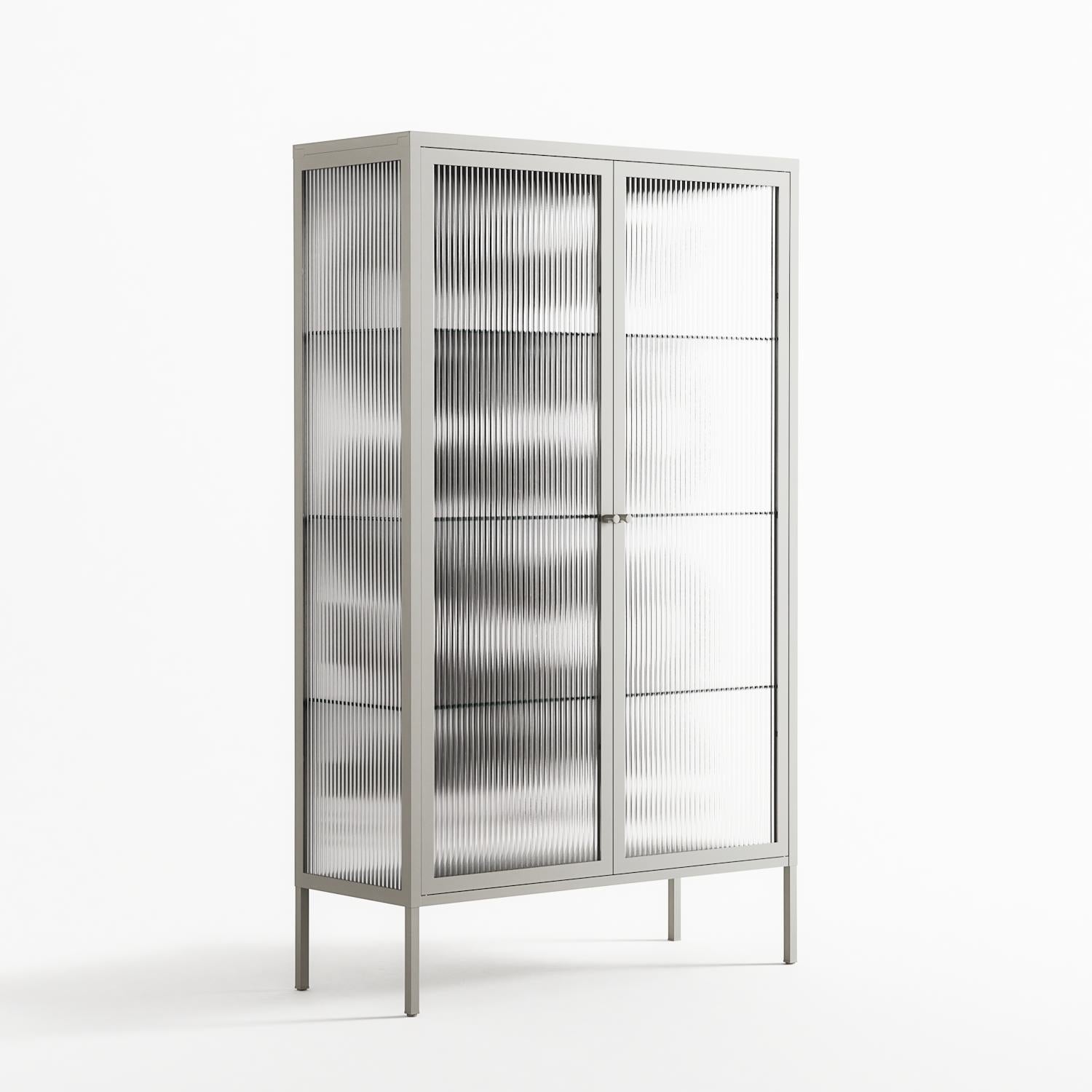 Black Waves - Cabinet - Alexander Khabbazi - Chalk - Reeded glass