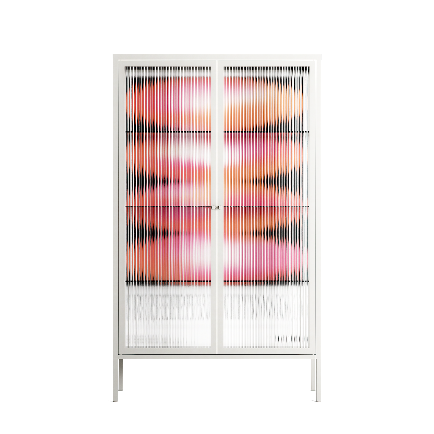 Repeating - Cabinet - Alexander Khabbazi - Chalk - Reeded glass