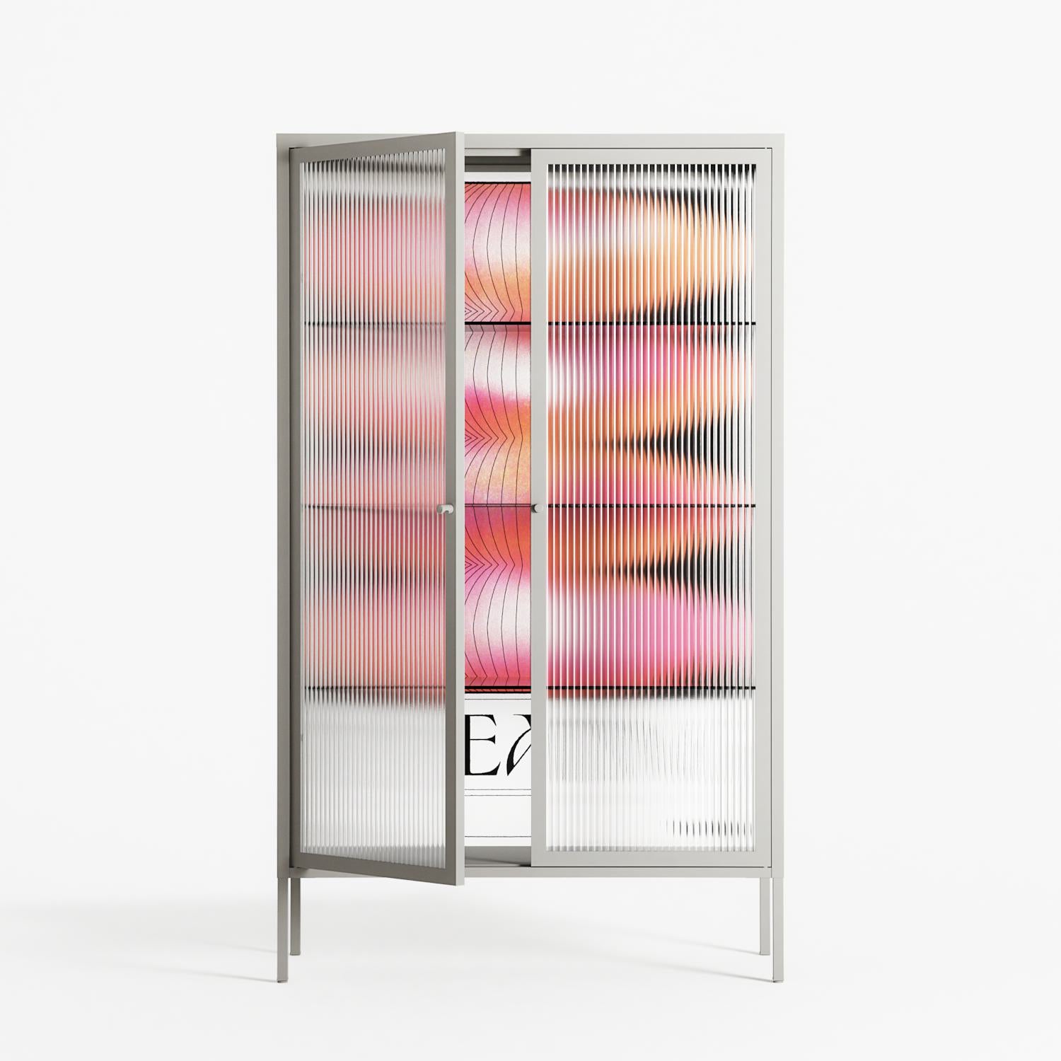 Repeating - Cabinet - Alexander Khabbazi - Chalk - Reeded glass