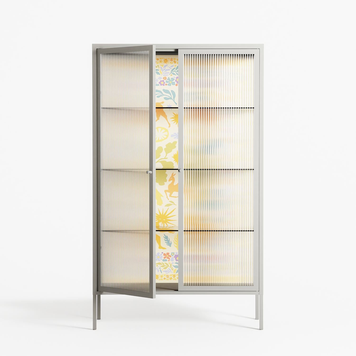 Sunbrother 3 - Cabinet - Nick Liefhebber - Chalk - Reeded glass