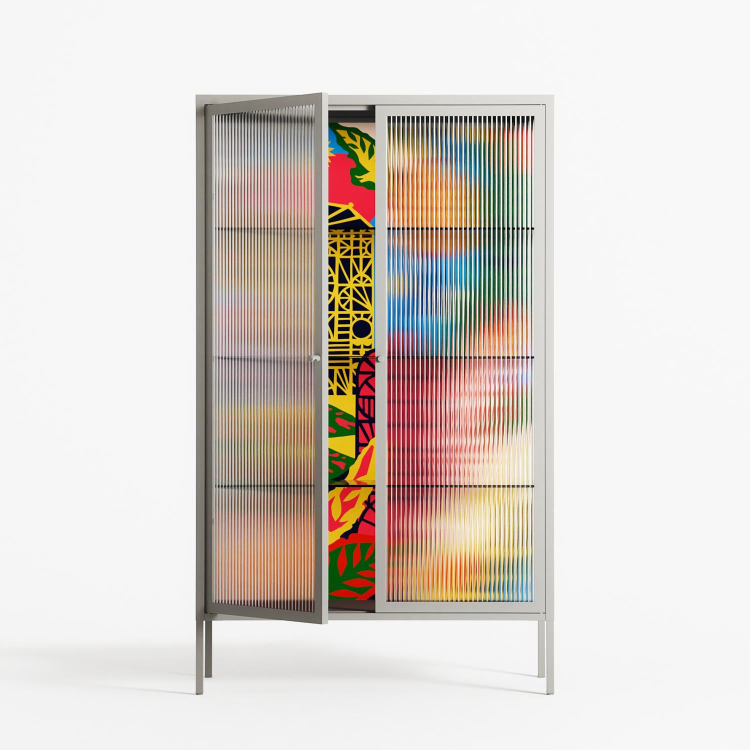 The Towering Hall Full Of Light - Cabinet - Nick Liefhebber - Chalk - Reeded glass