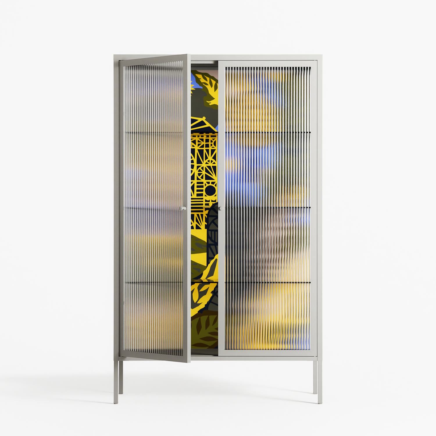 The Towering Hall Full Of Light 2 - Cabinet - Nick Liefhebber - Chalk - Reeded glass