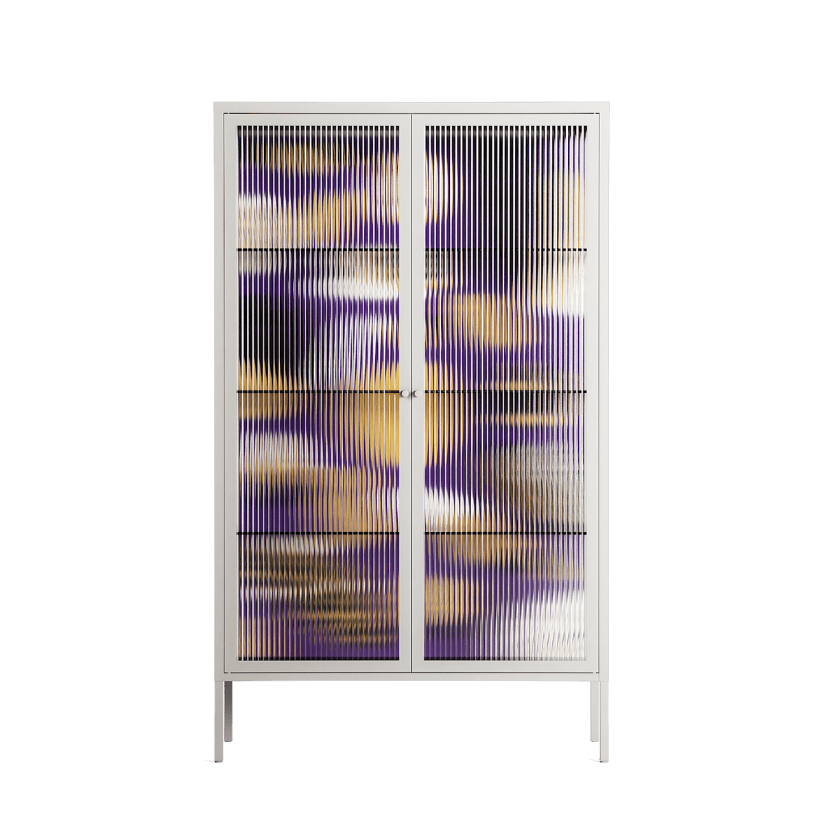 Pebbles - Cabinet - Nick Liefhebber - Chalk - Reeded glass