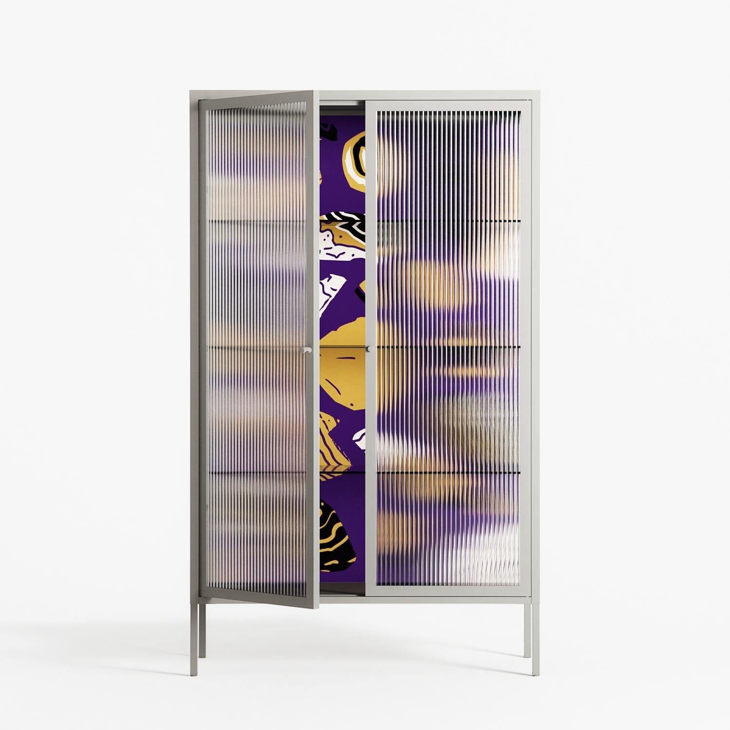 Pebbles - Cabinet - Nick Liefhebber - Chalk - Reeded glass