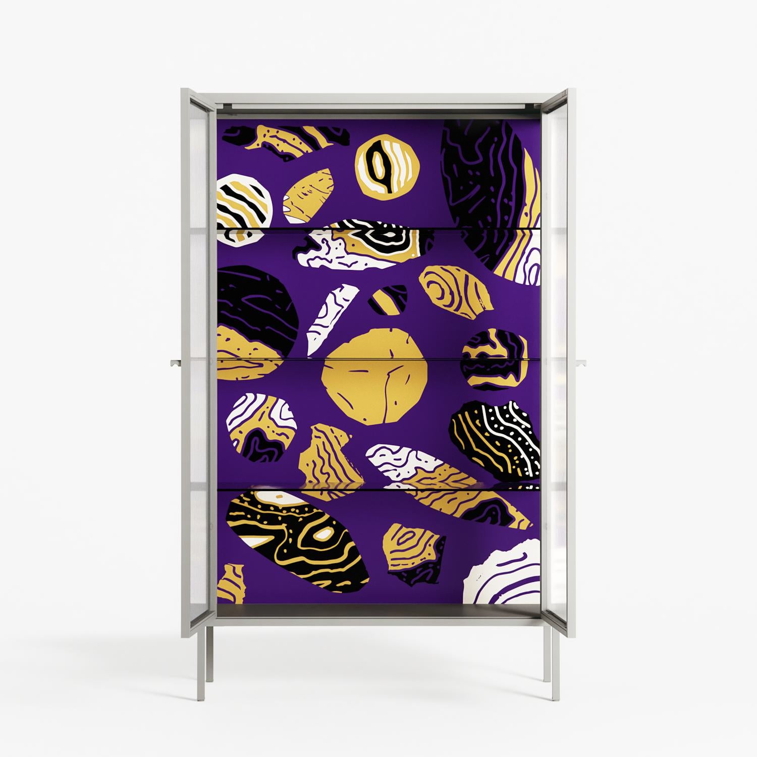 Pebbles - Cabinet - Nick Liefhebber - Chalk - Reeded glass