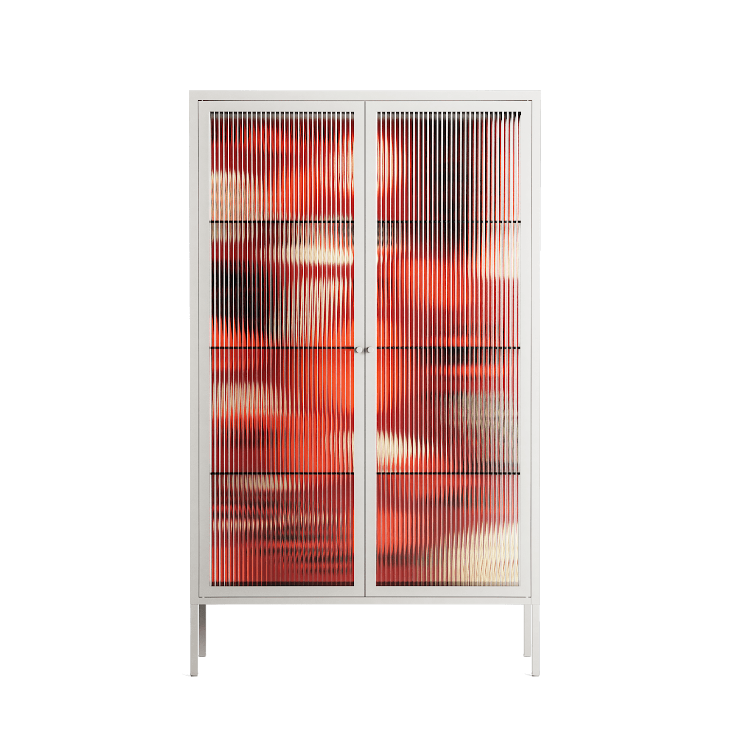 Pebbles 2 - Cabinet - Nick Liefhebber - Chalk - Reeded glass